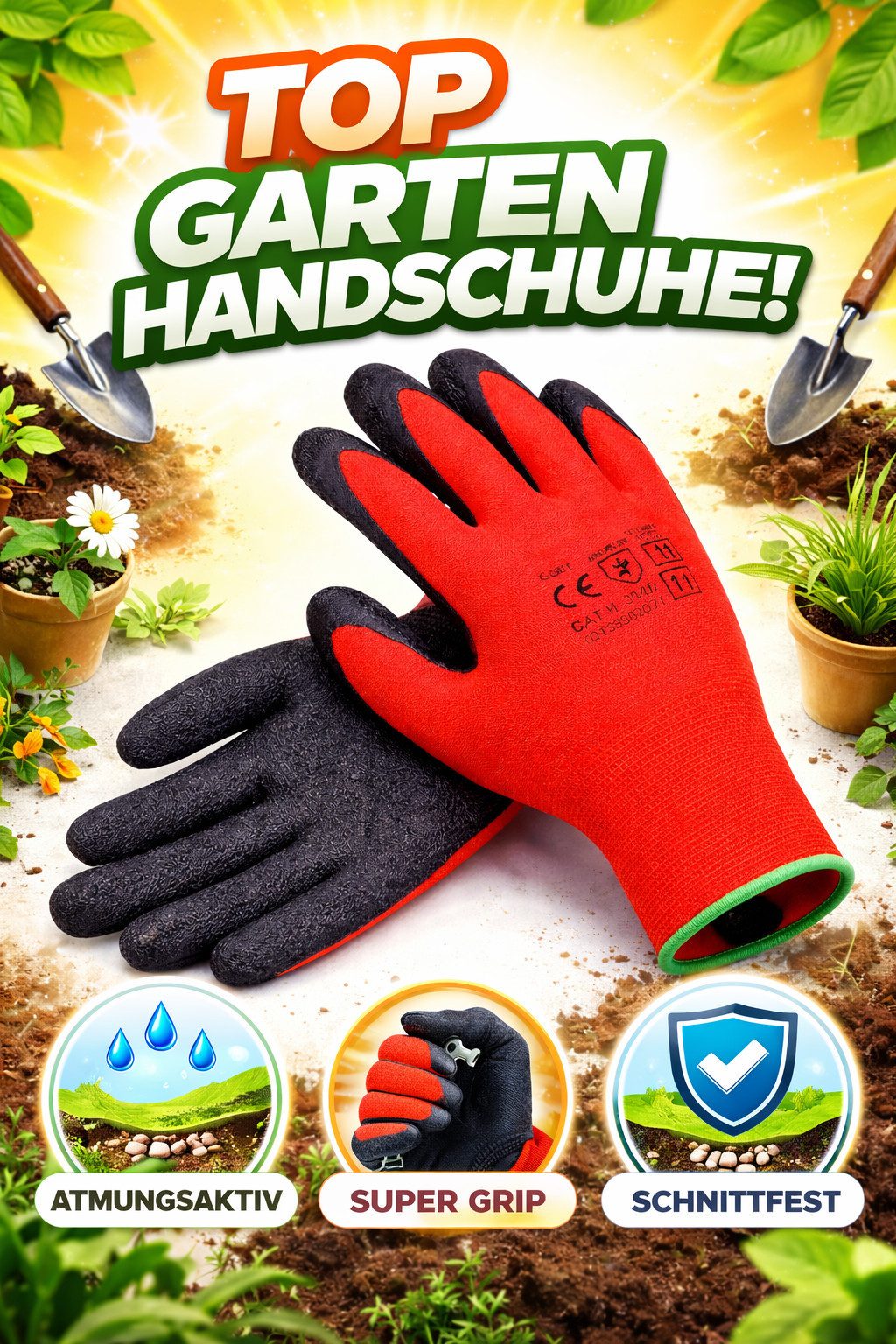 Kemes Arbeitshandschuhe Herren Montagehandschuhe KFZ Handschuhe atmungsaktiv, robust – Bild 4 von 5