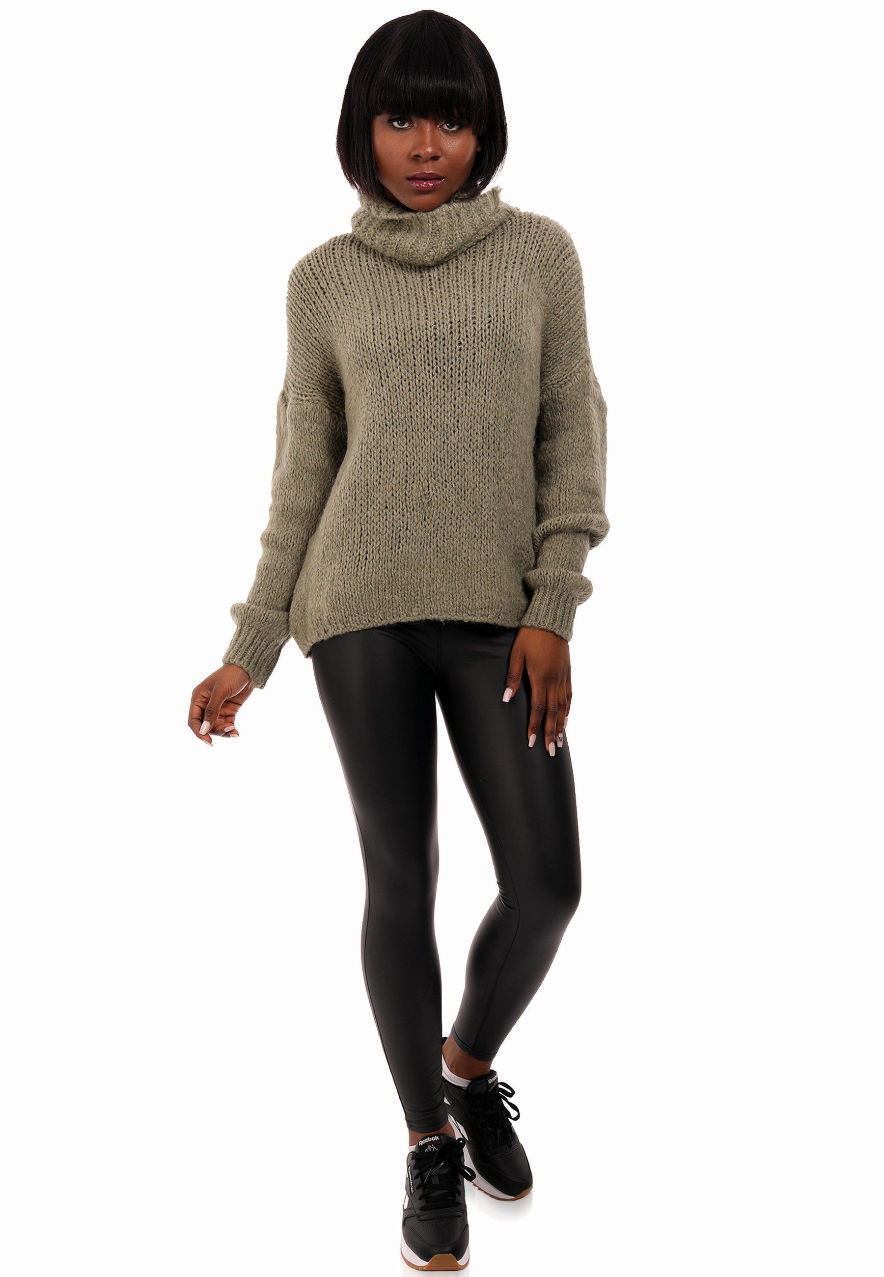 YC Fashion & Style Strickpullover Pullover mit Rollkragen Kuschelweiche Qualität (1-tlg) in Unifarbe khaki