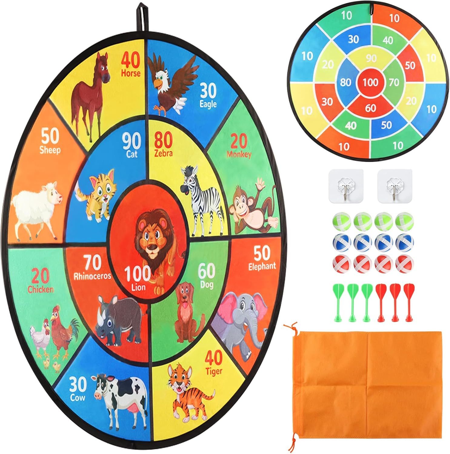 Dartscheibe Kinder Klett Faltbares Doppelseitiges Dartscheibe 12 Klebrigen Kugeln