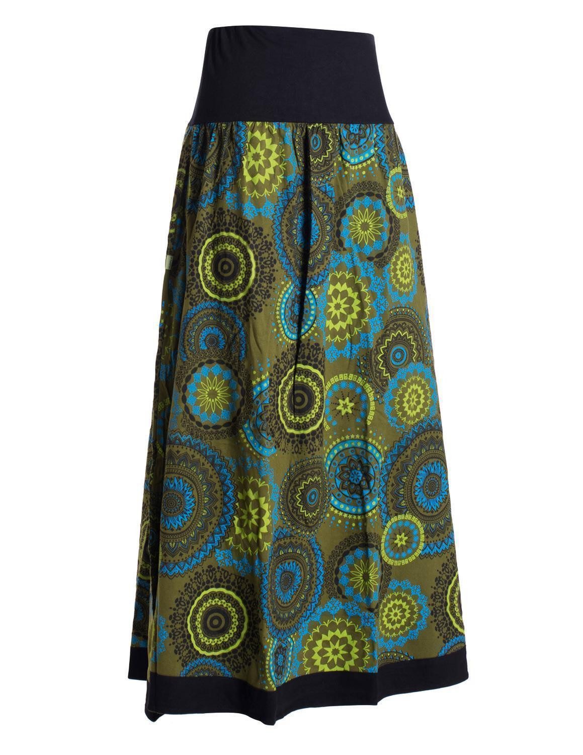 Vishes Maxirock Langer Damen Herbst-Rock Herbströcke Bunt mit Mandalas bedruckt Hippie, Festival, Boho Style – Bild 4 von 4