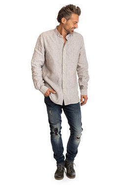 Almsach Trachtenhemd Hemd Stehkragen 175LI braun (Slim Fit)