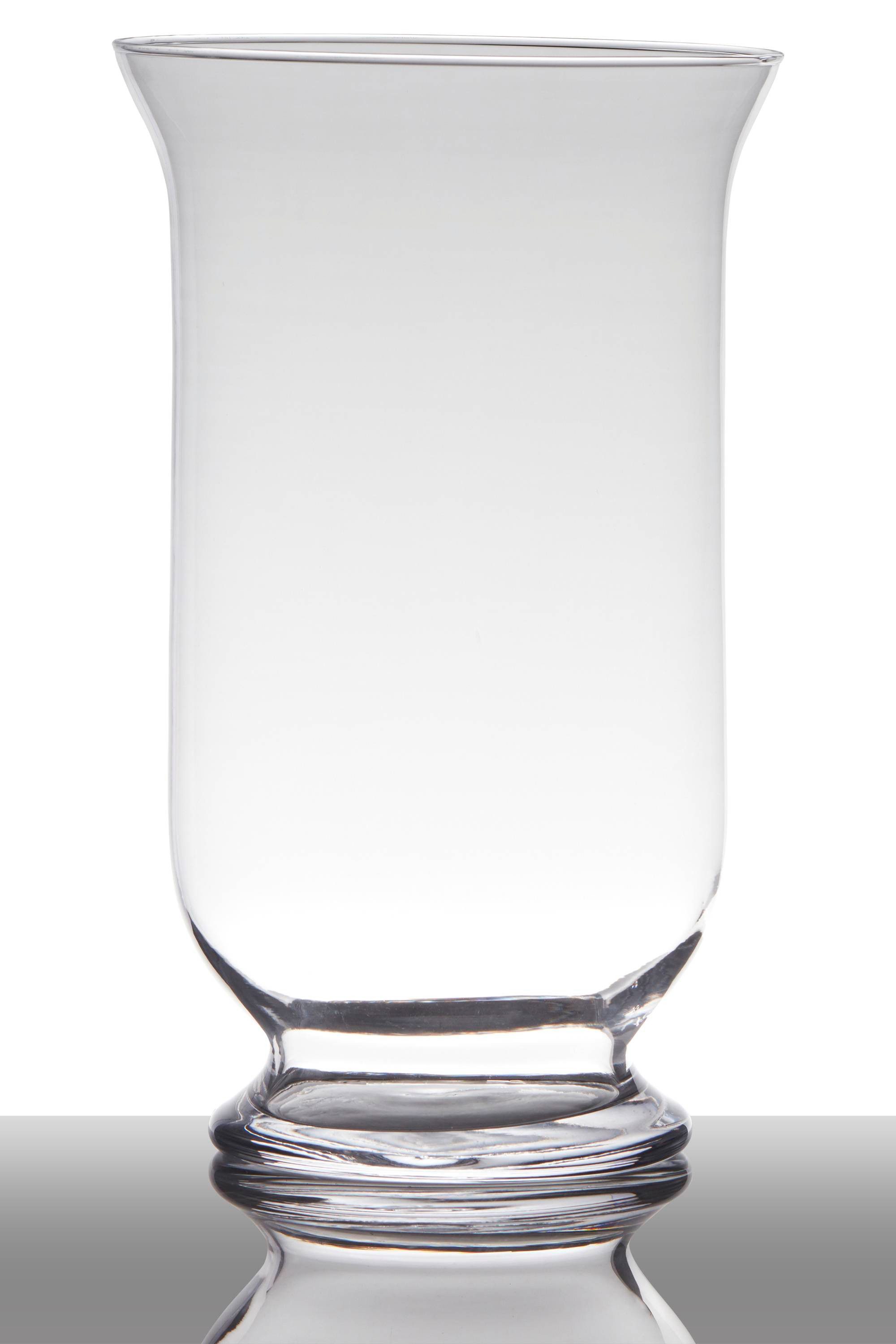 INNA-Glas Kerzenhalter Tischlicht Glas LEA auf Standfuß, Zylinder - rund, klar, 30cm, Ø 18cm