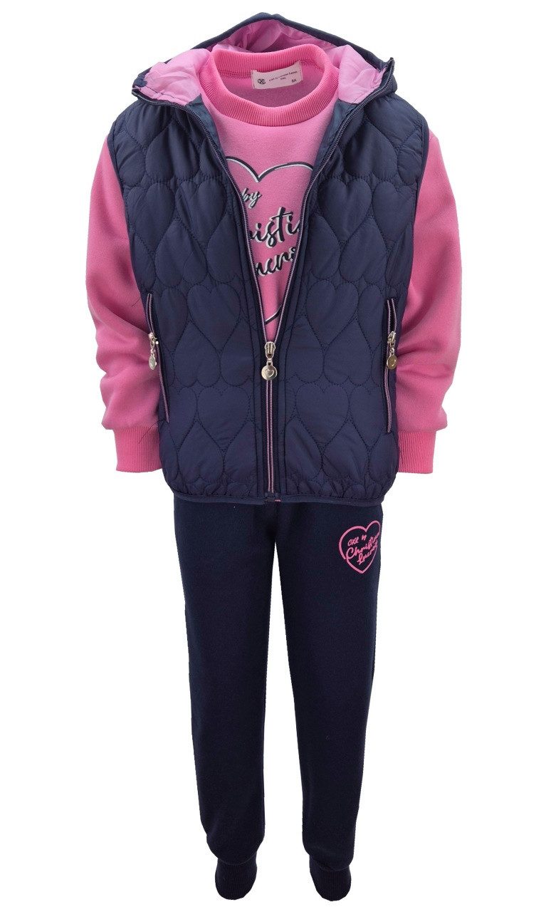 Sweatanzug Freizeitset mit Weste, Kapuzen Jacke, Sweatshirt + Jogginghose, MF159