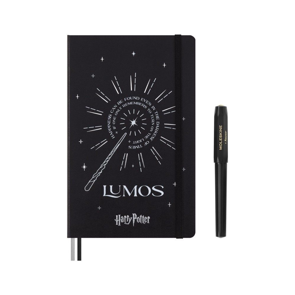 MOLESKINE Notizbuch Hardcover Large Liniert & Kaweco Tintenroller in Harry-Potter-Box