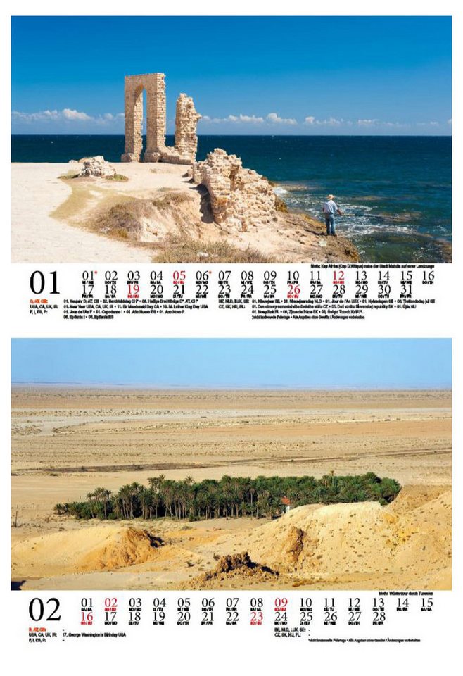 Thumbnail - Seelenzauber Wandkalender Reisezauber Tunesien DIN A5 Kalender für 2025 Landschaft Reise