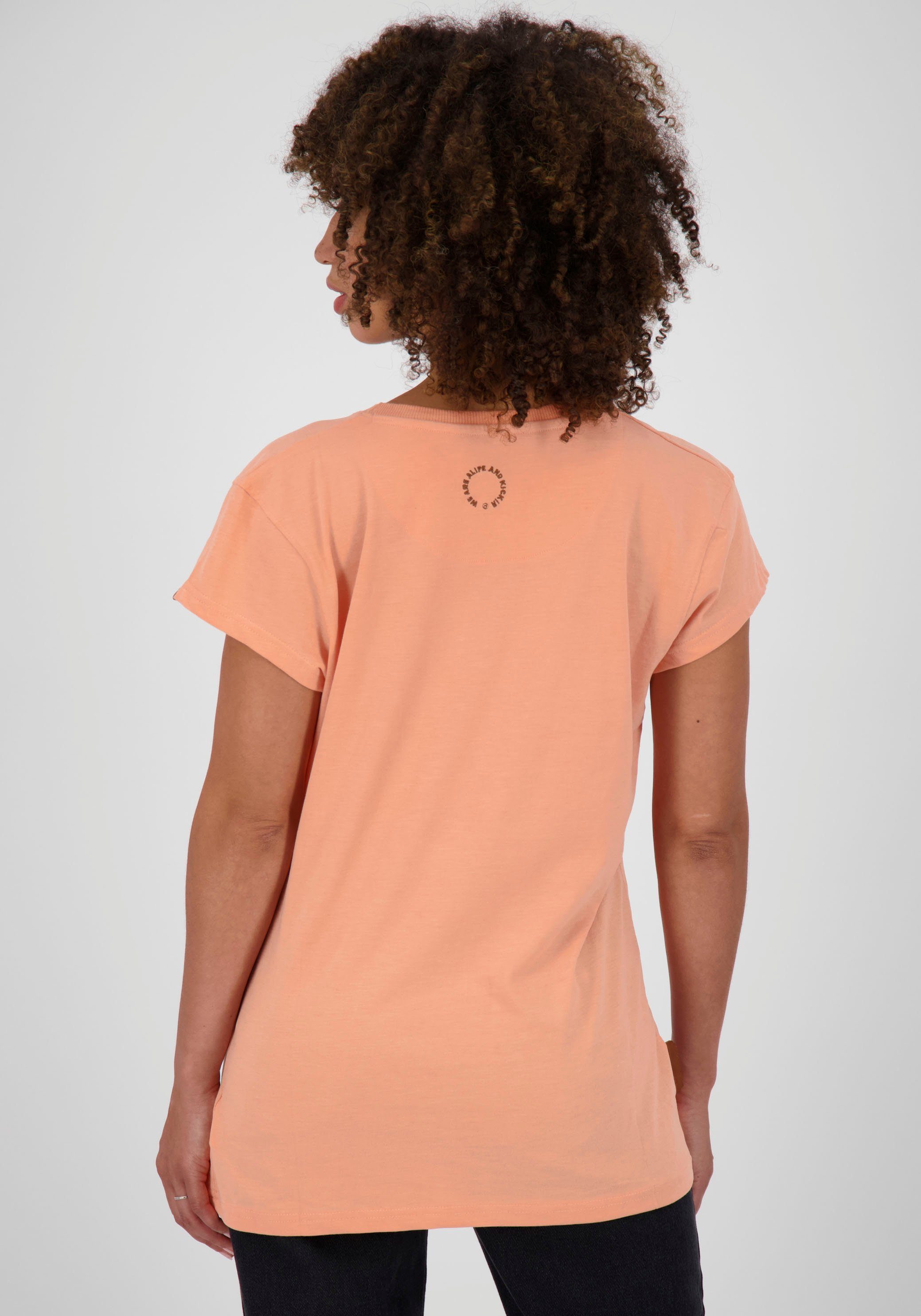 peach Uni-Farben Longshirt & Kickin Alife in T-Shirt A schönen MaxiAK sportives