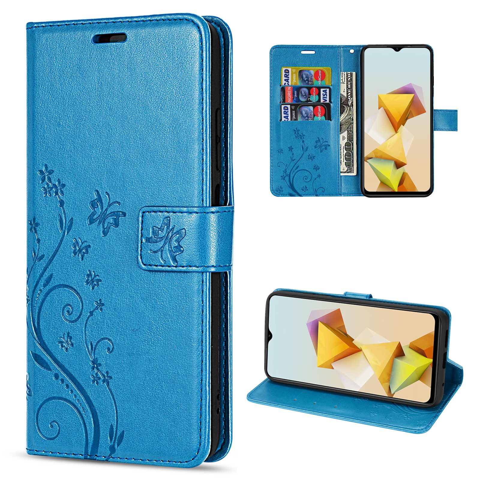 betterfon Handyhülle Handytasche für ZTE Blade A73 5G Klapphülle, Bookstyle-Hülle: Magnetverschluss 3 Kartenfächer & Standfunktion