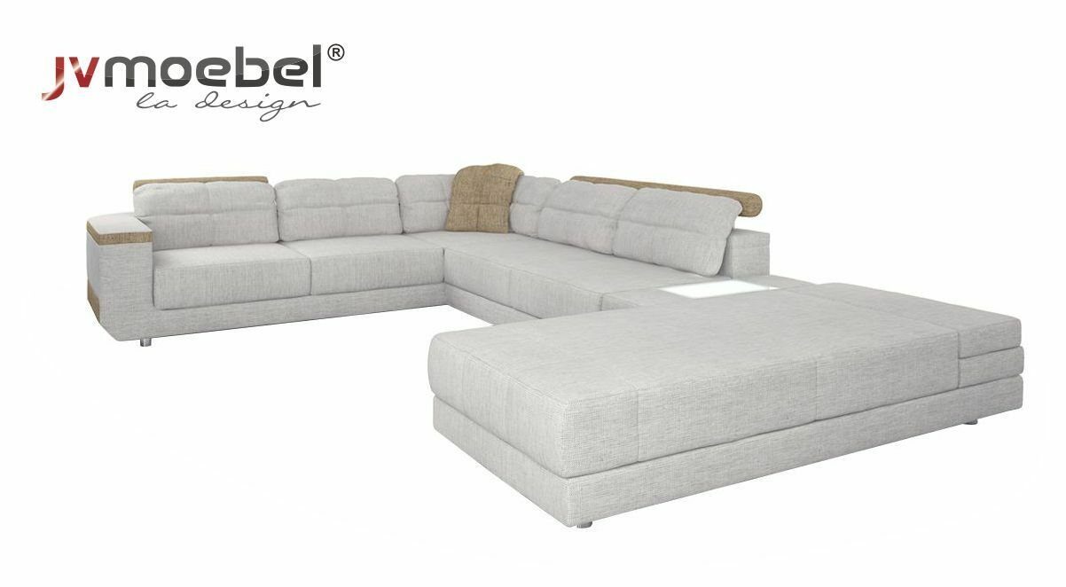 JVmoebel Ecksofa Eck Sofa Couch Polster Ecke Leder Sofa Couch, Made in Europe Grau/Braun