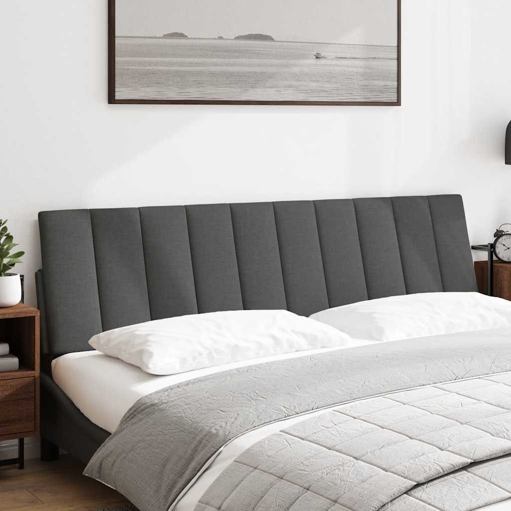 vidaXL Bett, Kopfteil-Kissen Dunkelgrau 180 cm Stoff günstig online kaufen