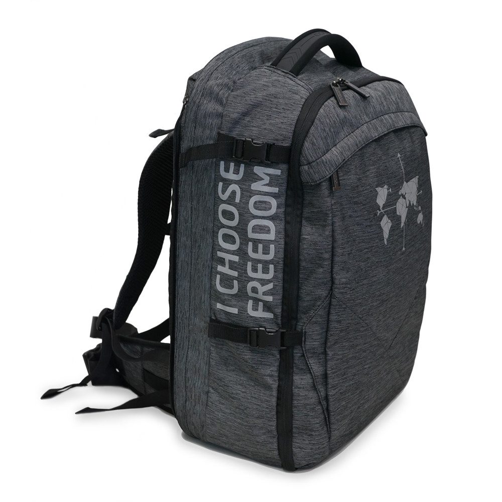 outdoorer Wanderrucksack Digital Nomad 35 grau, Laptopfach, Handgepäck, vegan