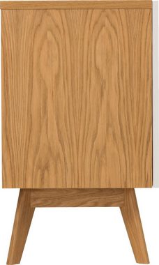 Woodman Sideboard Hilla, Breite 130 cm, im angesagten skandinavischen Look, Fußrahmen aus Eiche
