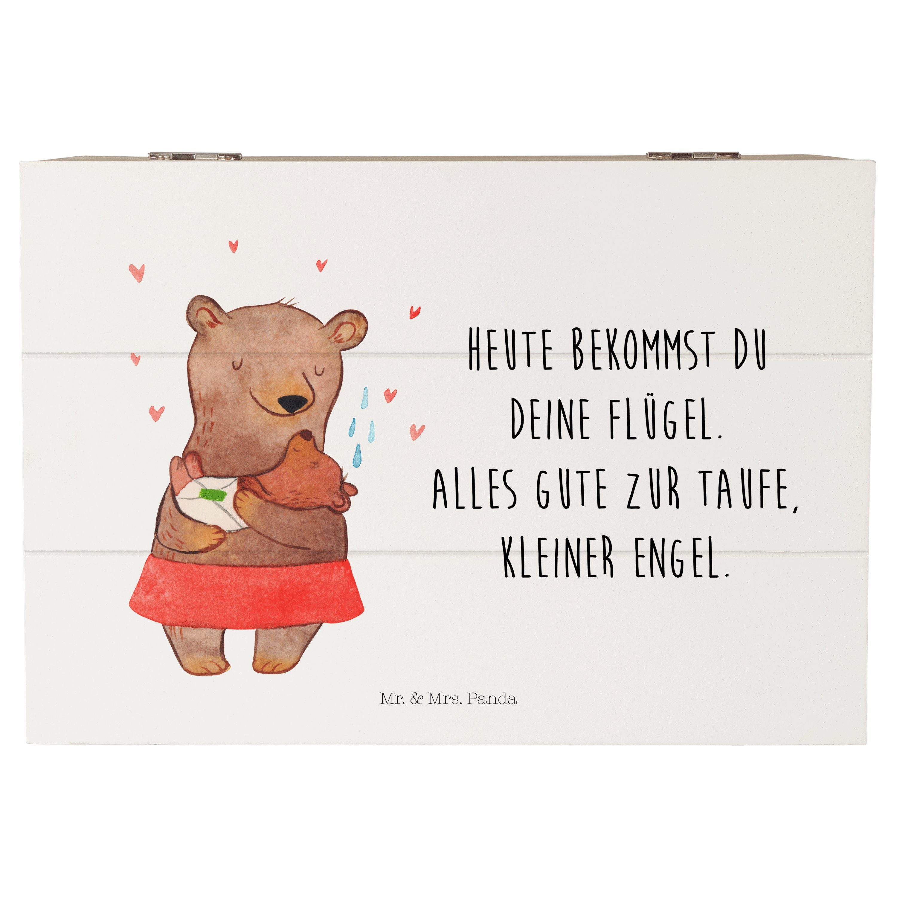 Mr. & Mrs. Panda Dekokiste Bären Baby Taufe - Weiß - Geschenk, Taufe Deko, Bärenmutter, Taufspru (1 St)