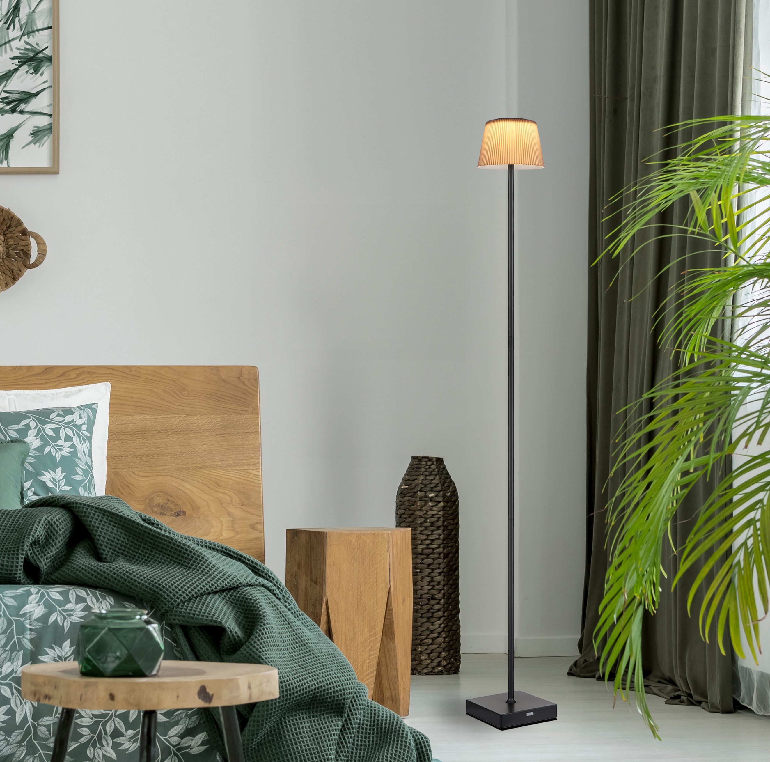 GLOBO LIGHTING Stehlampe GREGOIR, Dimmfunktion, mehrere Helligkeitsstufen, LED fest integriert, warmweiß - kaltweiß, Stehlampe Wohnzimmer Schlafzimmer Flur Design-Leuchte