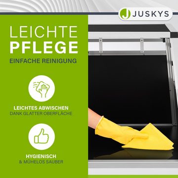 Juskys Tierreisebox Alu-Hundetransportbox in 4 versch. Größen: M, L, L-X, XL, Auto Hundebox robust und pflegeleicht, Gittertür verschließbar