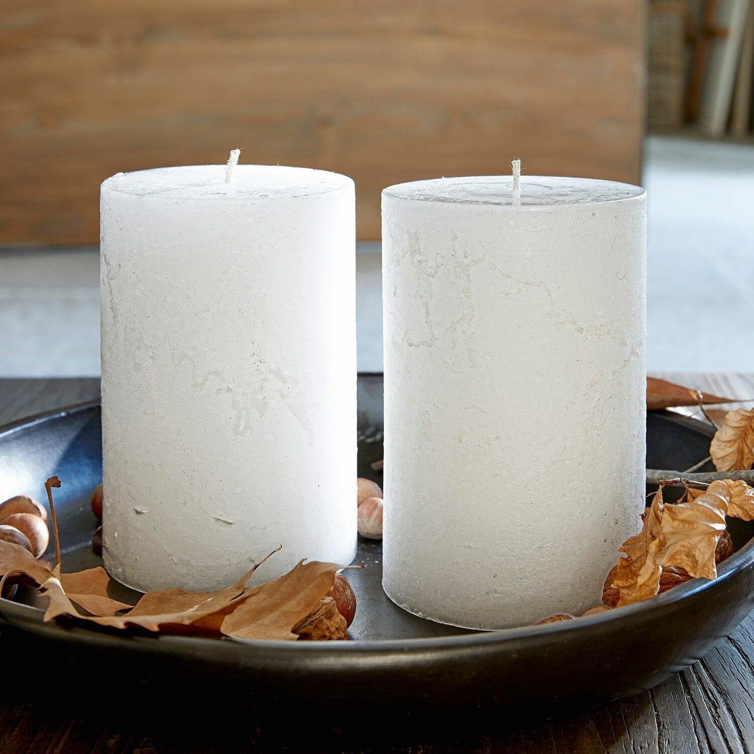 Mirabeau Stumpenkerze Kerze 2er Set Oviedo creme (2er Set, 2er Set), none