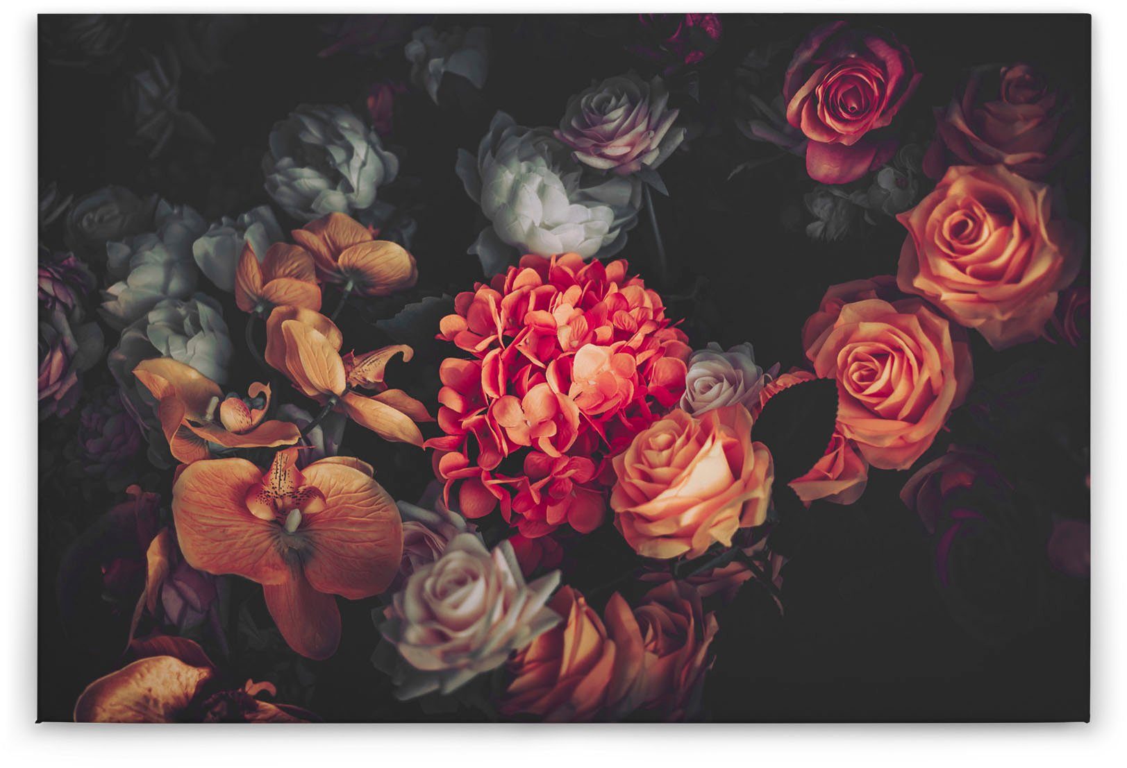 A.S. Création Leinwandbild Romantic Flower, Blumen, Kinder, Kunst (1 St), Romantische Blumen, Rosen Keilrahmen Leinwand-Bild Wohnzimmer modern