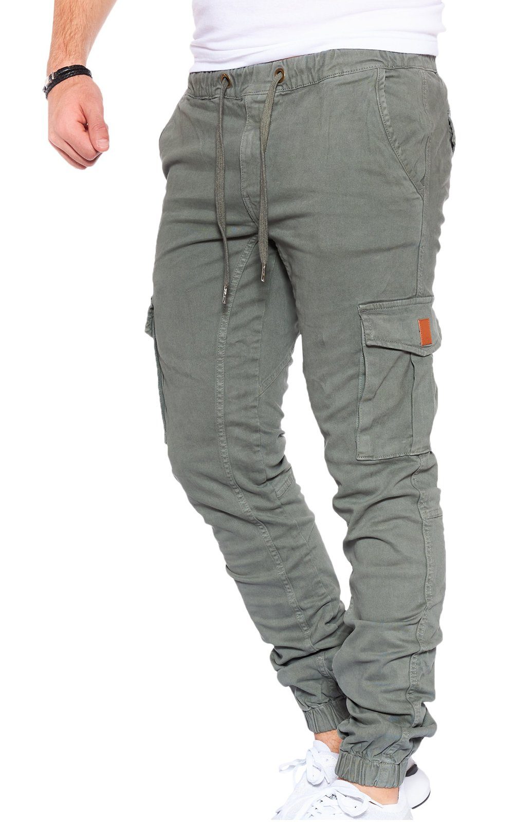 Olive-Elasten Cargohose Cargohose Chino Hose Cargohose 8002 Styleko männer Herren Styleko Cargohose