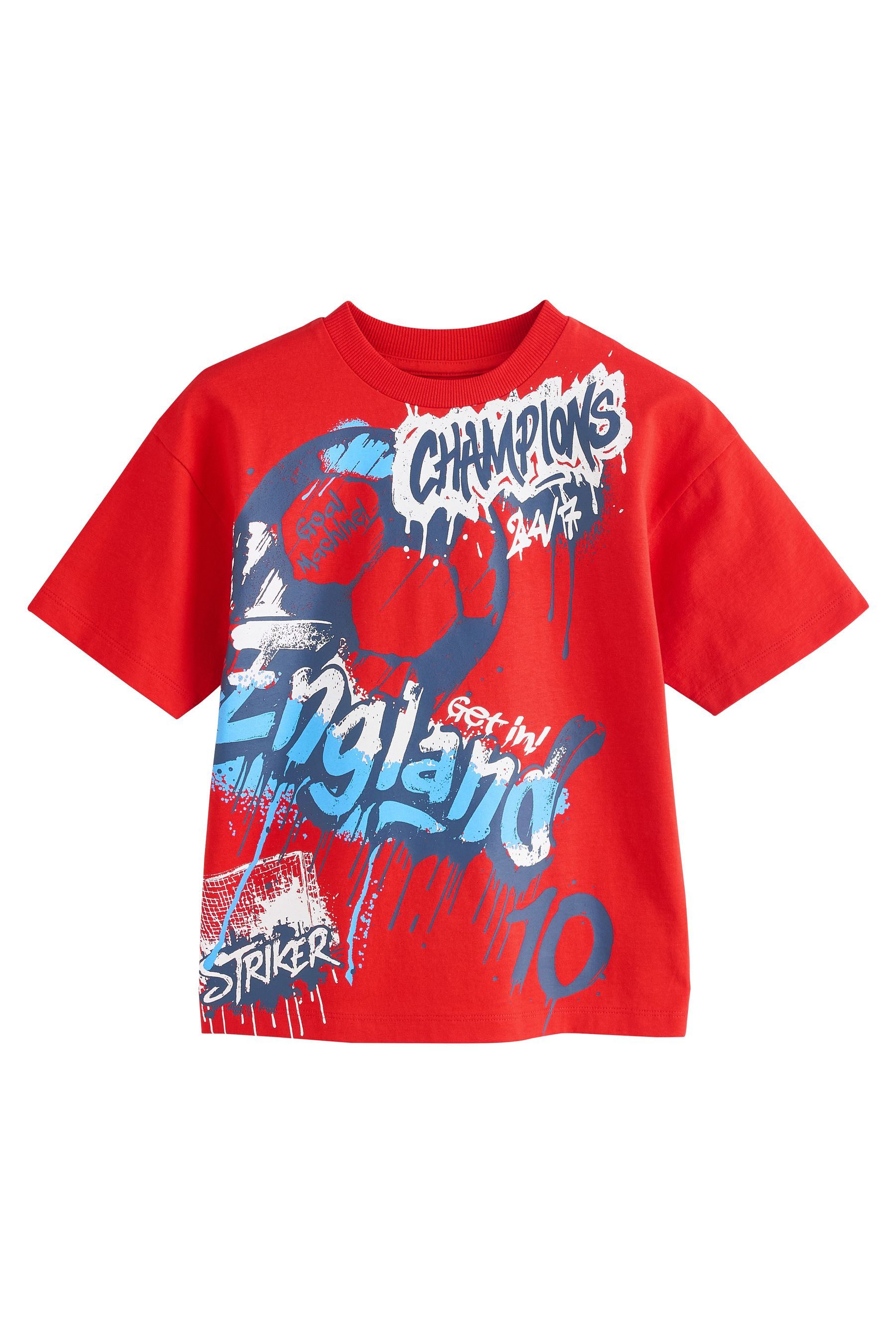 Print-Shirt T-Shirt mit Grafik, Fußball
