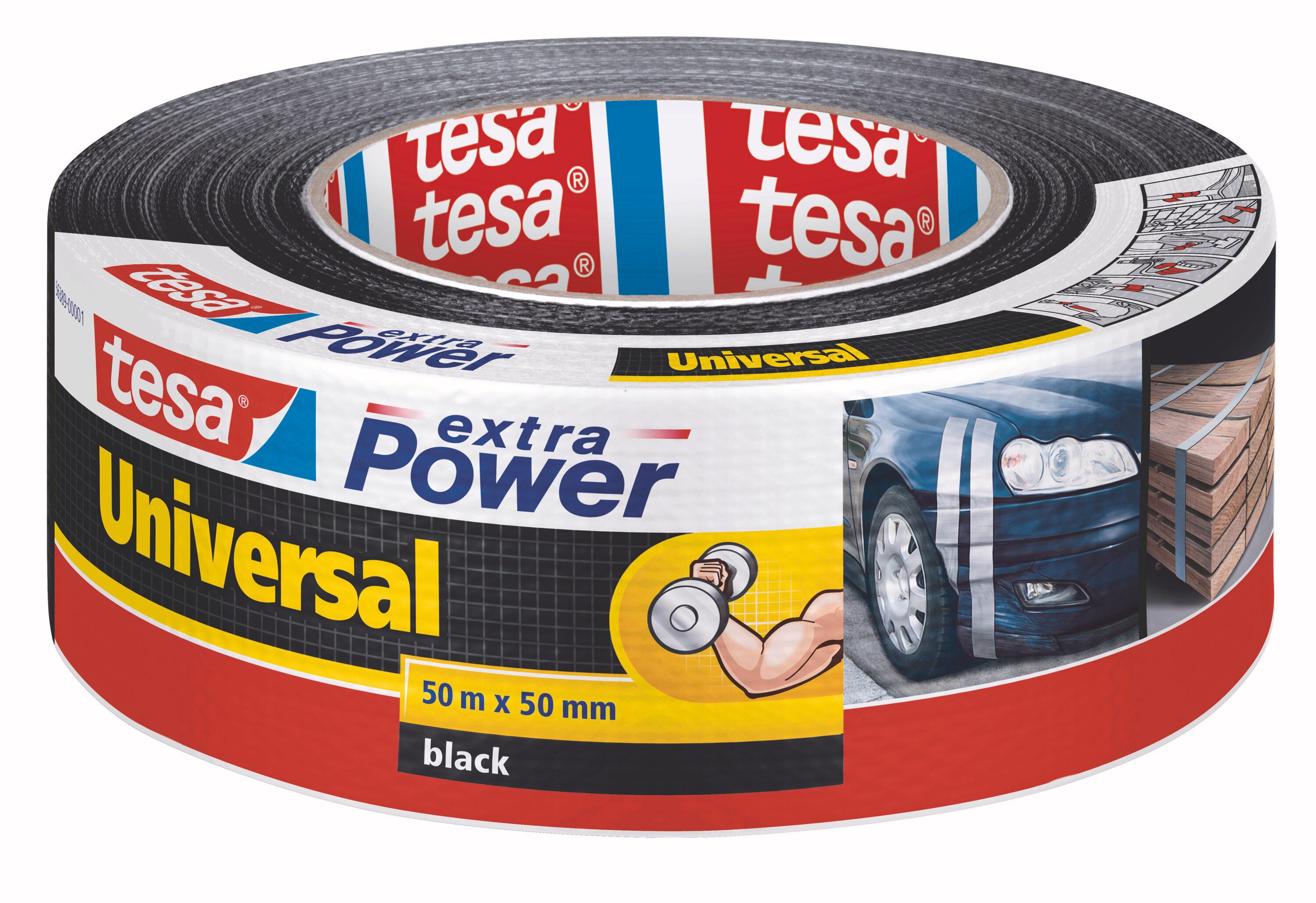 tesa Klebeband (Packung, 1-St) Gewebeband ideal zum Reparieren, Abdichten & Befestigen - schwarz