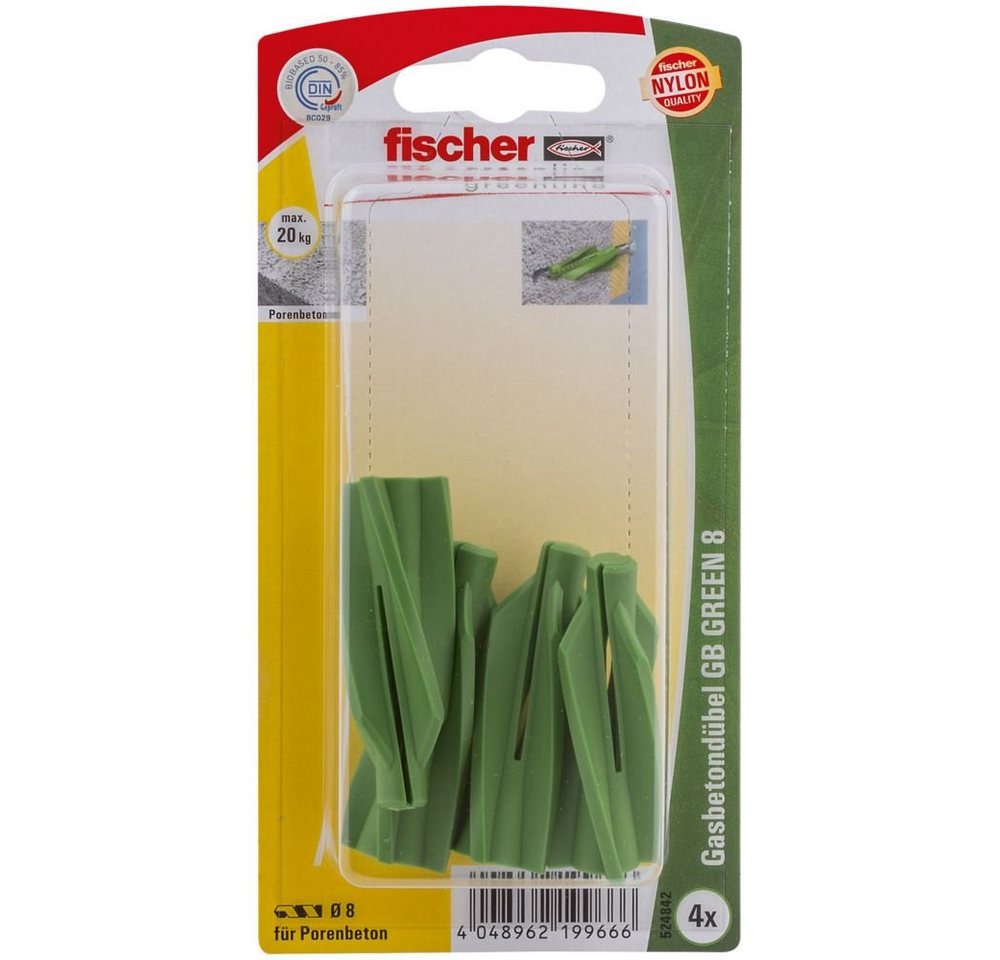 Thumbnail - fischer Schrauben- und Dübel-Set Fischer Gasbetondübel GB green 8.0 x 50 mm - 4
