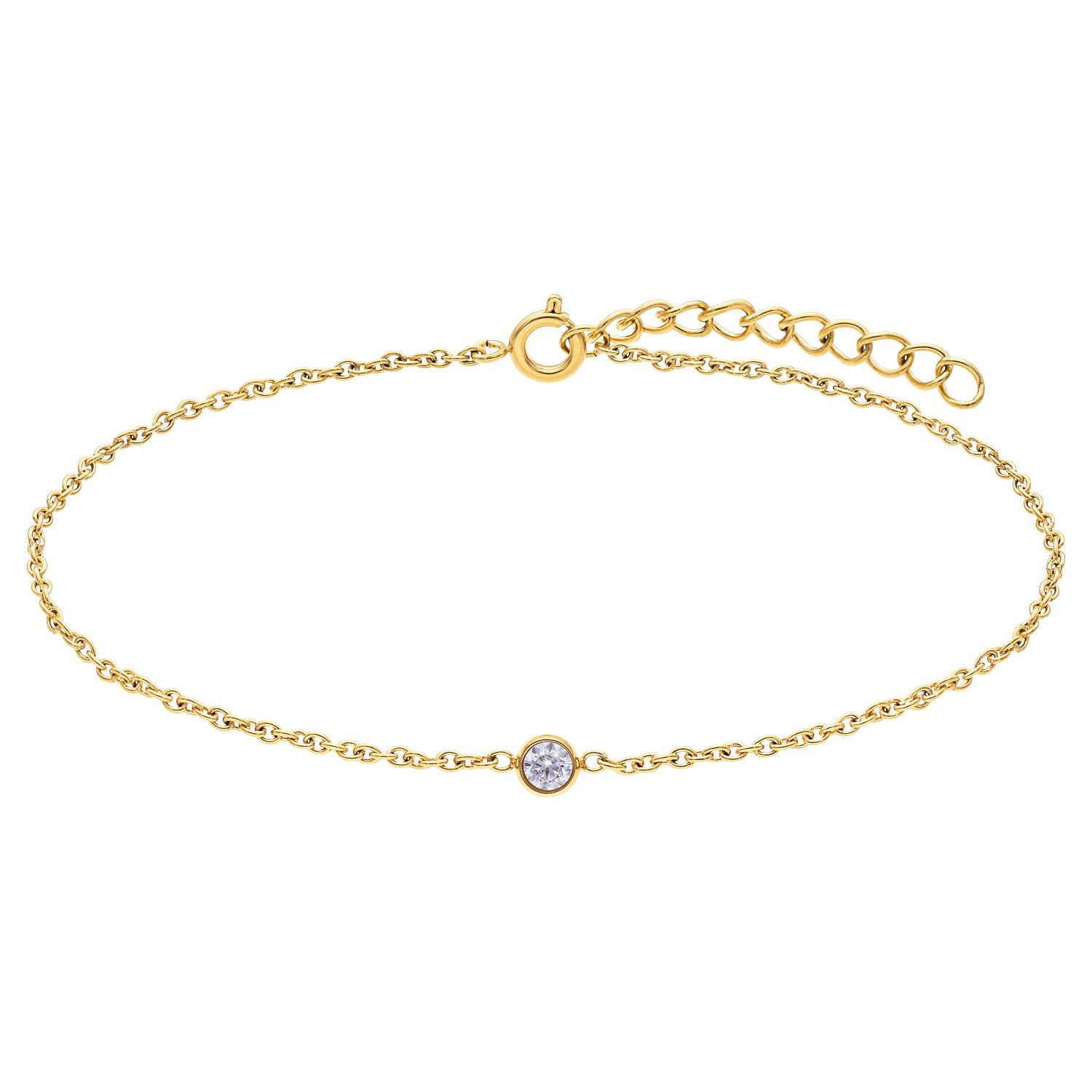 LUCARDI Armband Armband - Stahl - Gold - Zirkonia - Damen