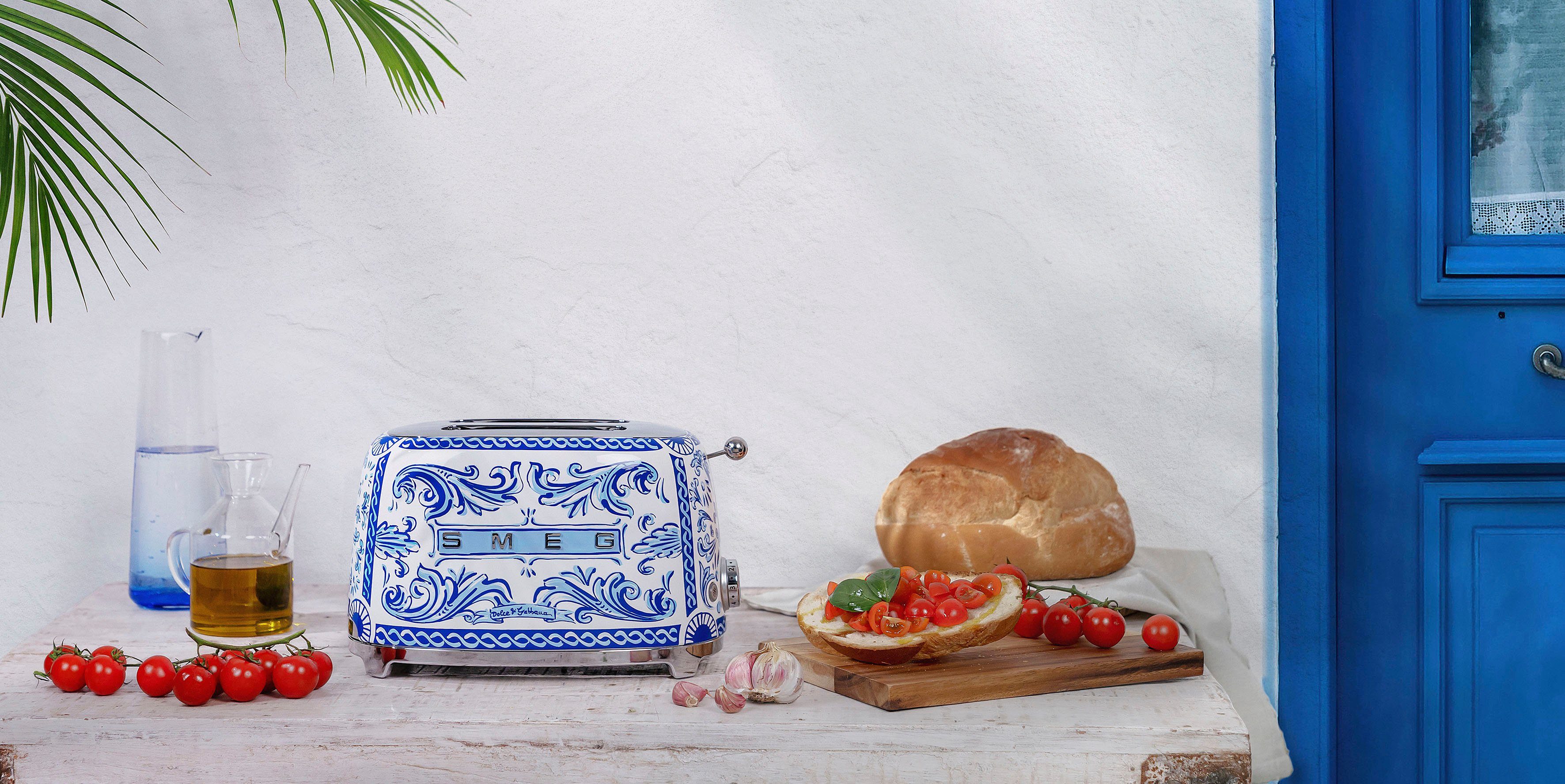 SMEG DOLCE & GABBANA Toaster TSF01DGBEU, 2 Schlitze, für 2 Scheiben, 950 W, Limited Edition Dolce & Gabbana Blue Mediterraneo