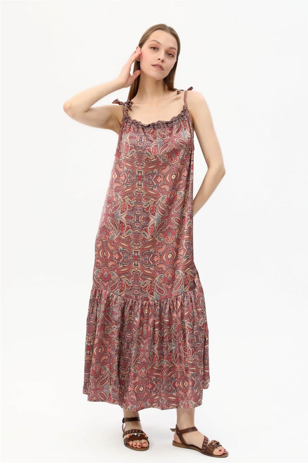 Minikleid Gemustertes Schulterband Kleid