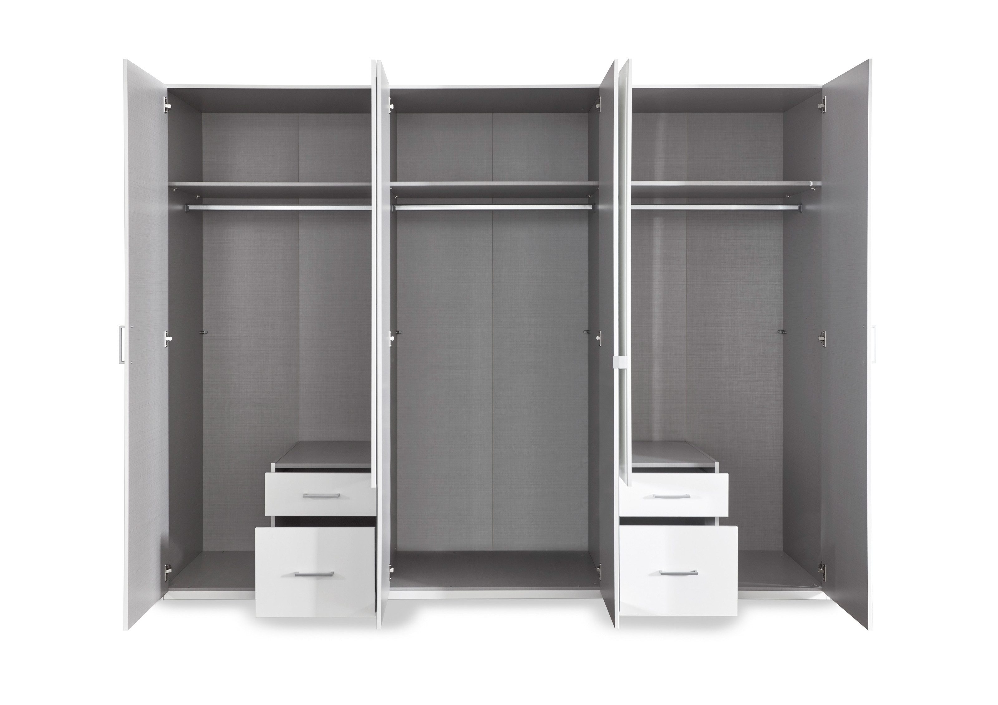 freiraum Drehtürenschrank Freiburg in WEISS - 270x208x58cm (BxHxT)