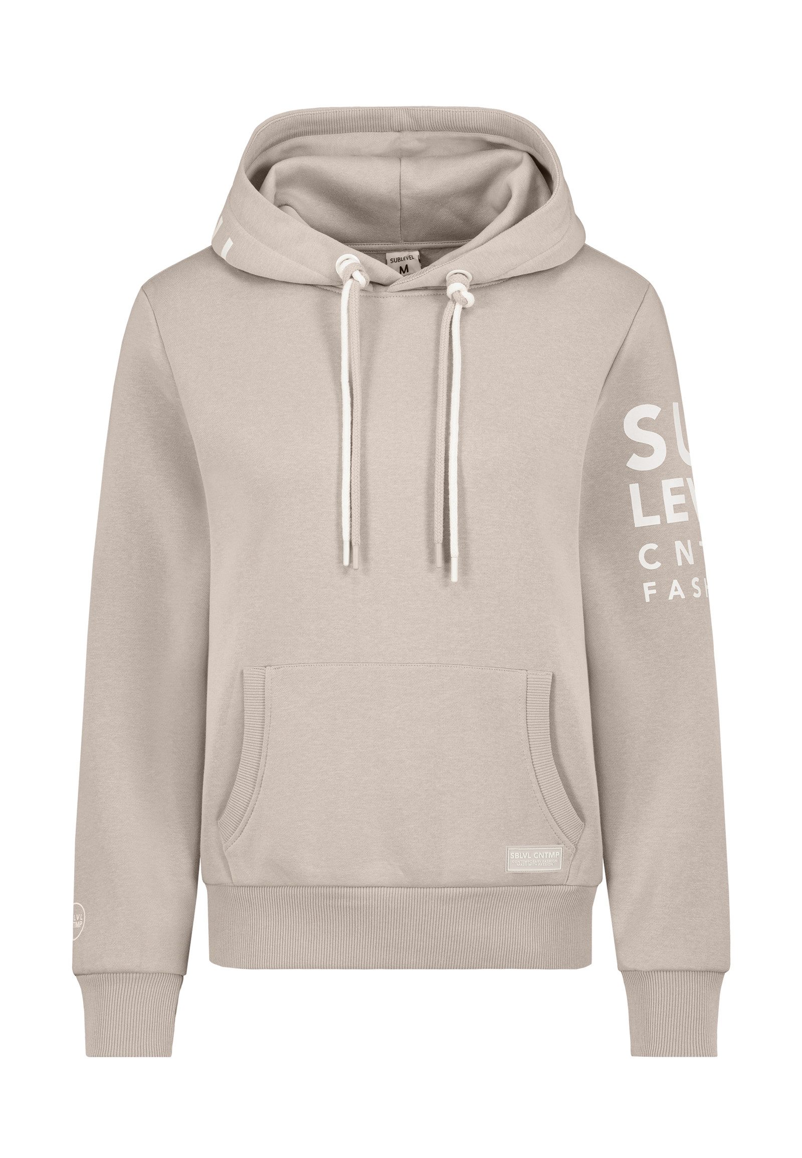 SUBLEVEL Kapuzenpullover Damen Hoodie mit auffälligen Prints auf Ärmel und Sweater, Kapuzensweatshirt mit Kängurutasche, mit Kapuze