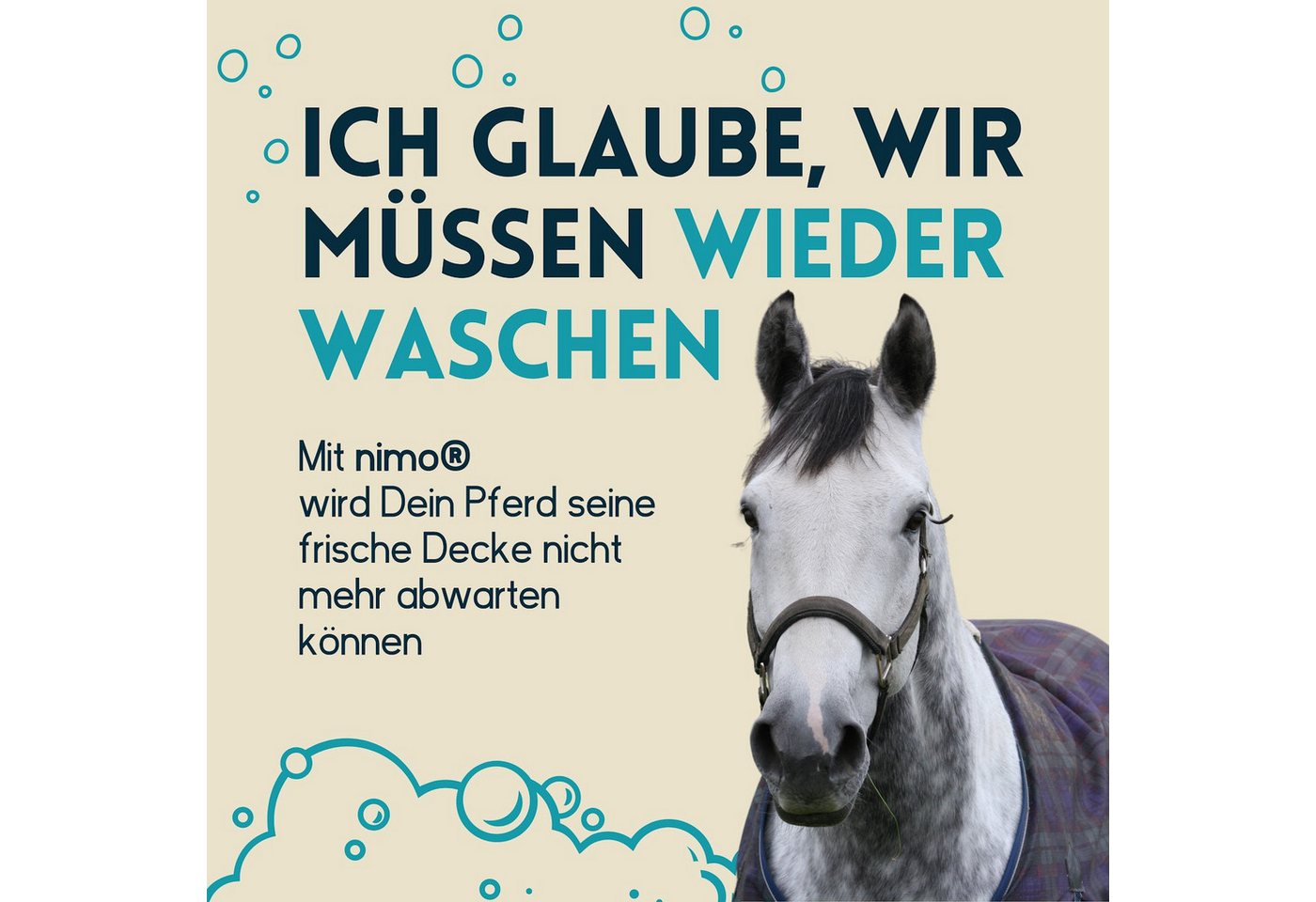 Thumbnail - nimo Waschmittel für Pferdedecken Spezialwaschmittel (1-St. für empfindliche Haut geeignet)
