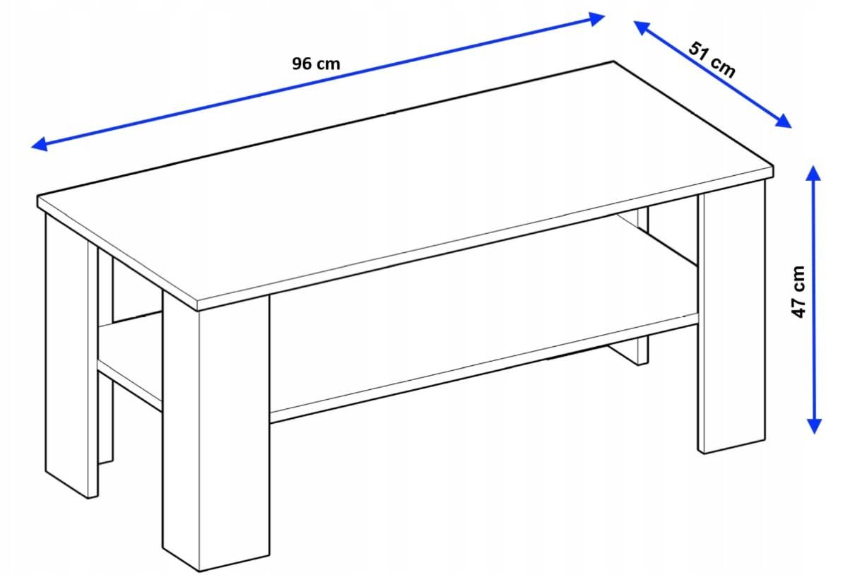 TREND WERK Couchtisch mit zusätzlicher Ablagefläche in 53×53×47 cm und 92×50×45 cm (Moderner Wohnzimmertisch im Retro Loft Design), Stabiler Beistelltisch für W – Bild 2 von 5