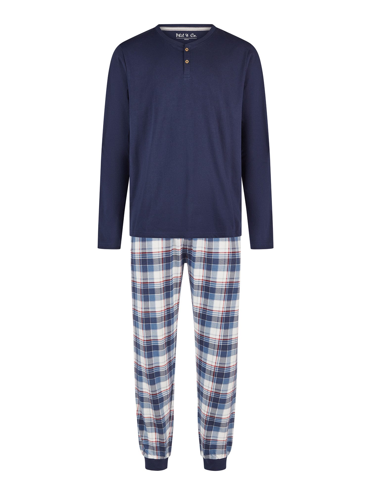 Phil & Co. Pyjama Cozy Classic (2 tlg) schlafanzug schlafmode bequem günstig online kaufen