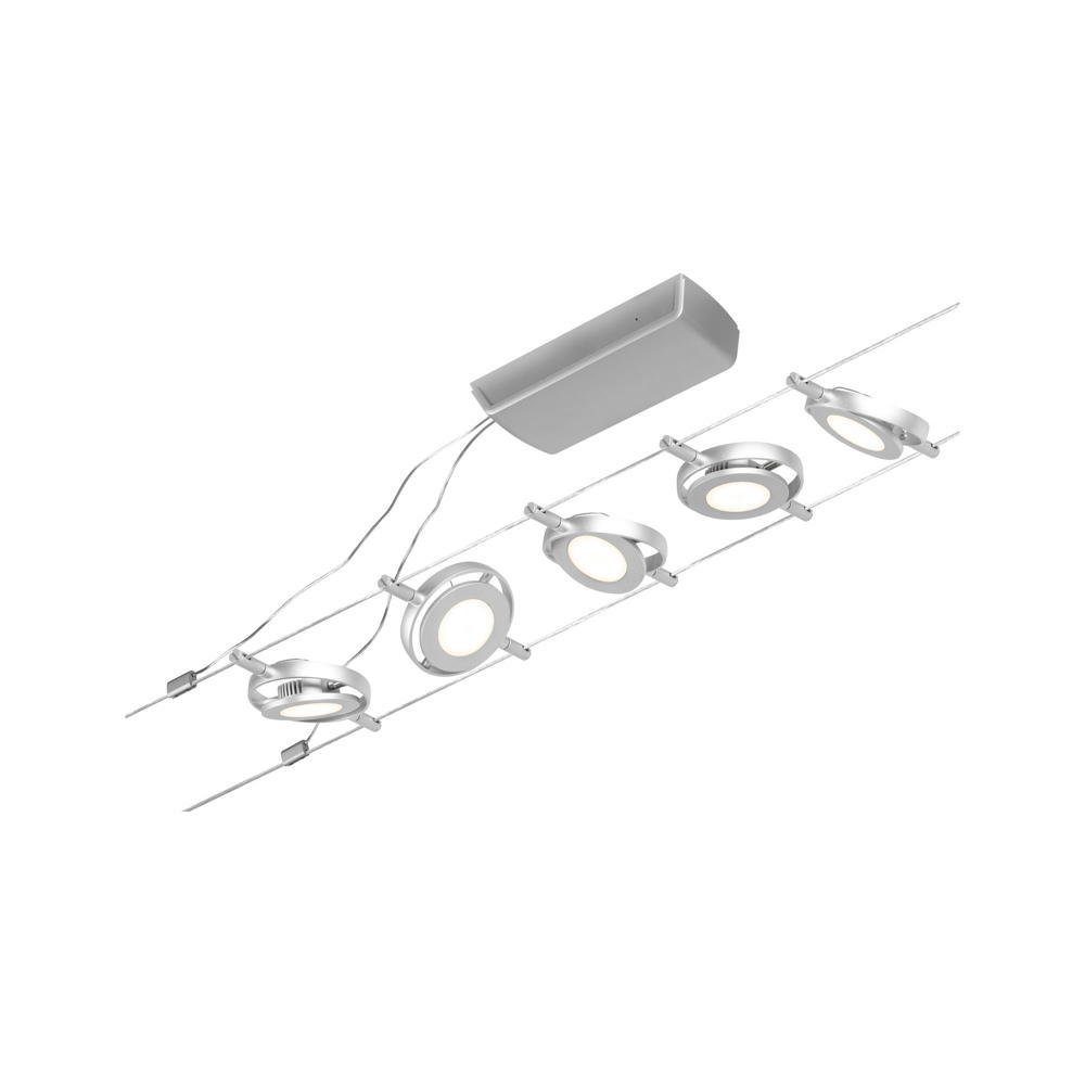 Paulmann Deckenleuchte LED Seilsystem Basisset enthalten: 1400l, Roundmac und Seilsystem in LED, warmweiss, verbaut, Ja, Leuchtmittel Chrom 5x fest 4,5W keine Chrom-matt Angabe