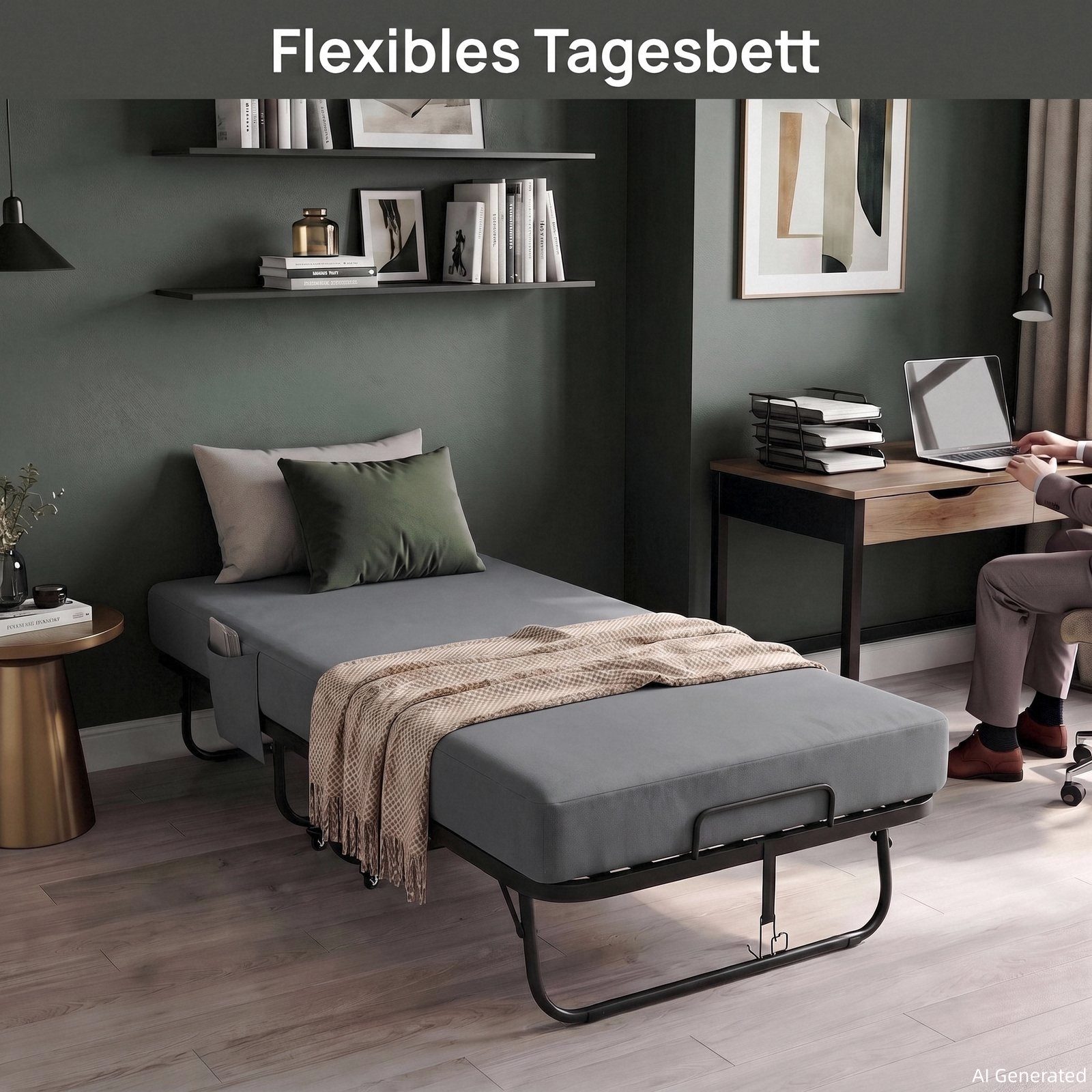 VOWNER Klappbett Gästebett, flexibles Tagesbett mit 13 cm Memory-Schaum Matratze (1-St) Outdoor Reisebett 200x90 cm, stabil & mobil mit Staubschutzhülle