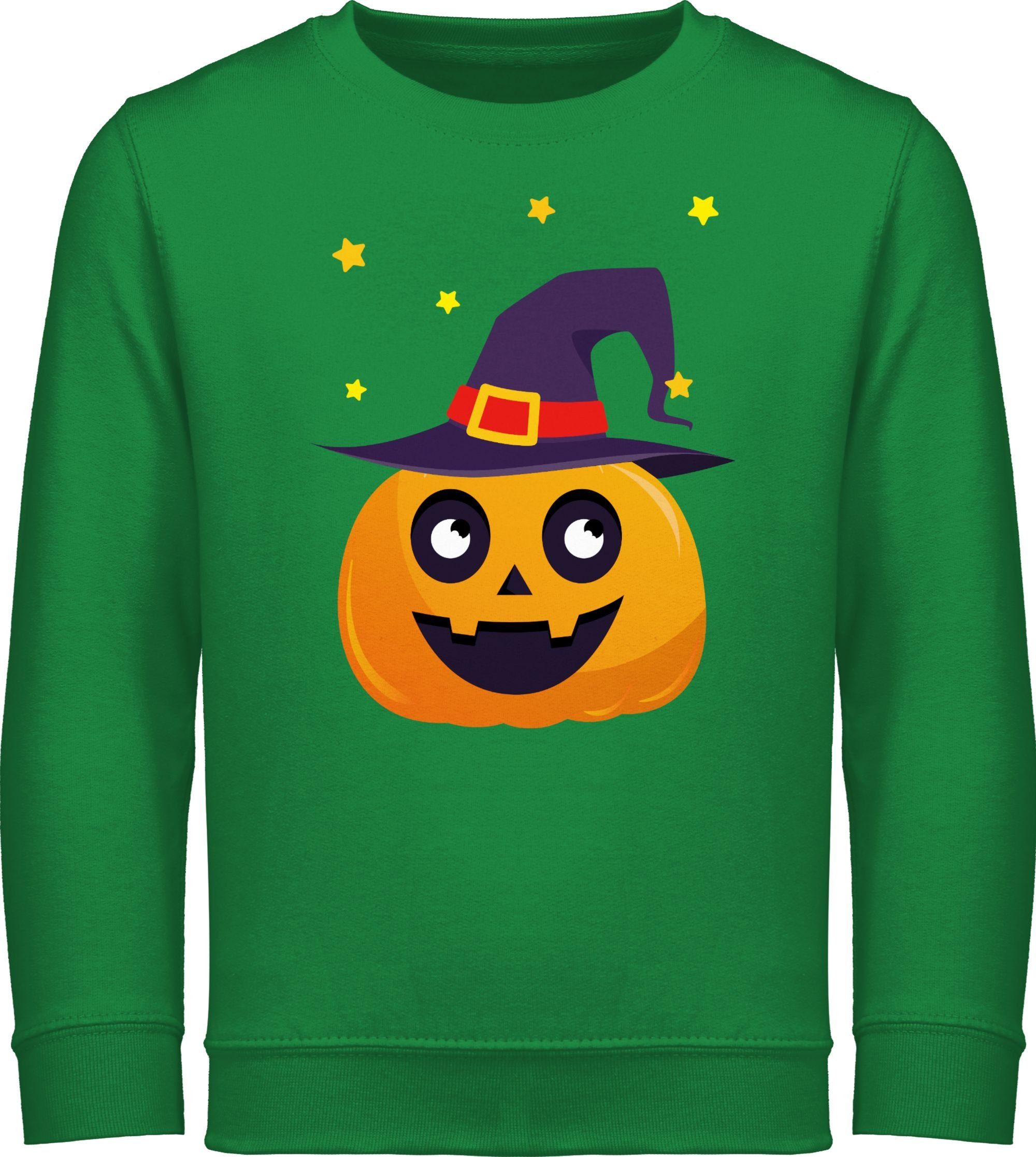 Shirtracer Sweatshirt Süßer Kürbis Niedlich Pumpkin Halloween Kostüme für Kinder 2 Grün