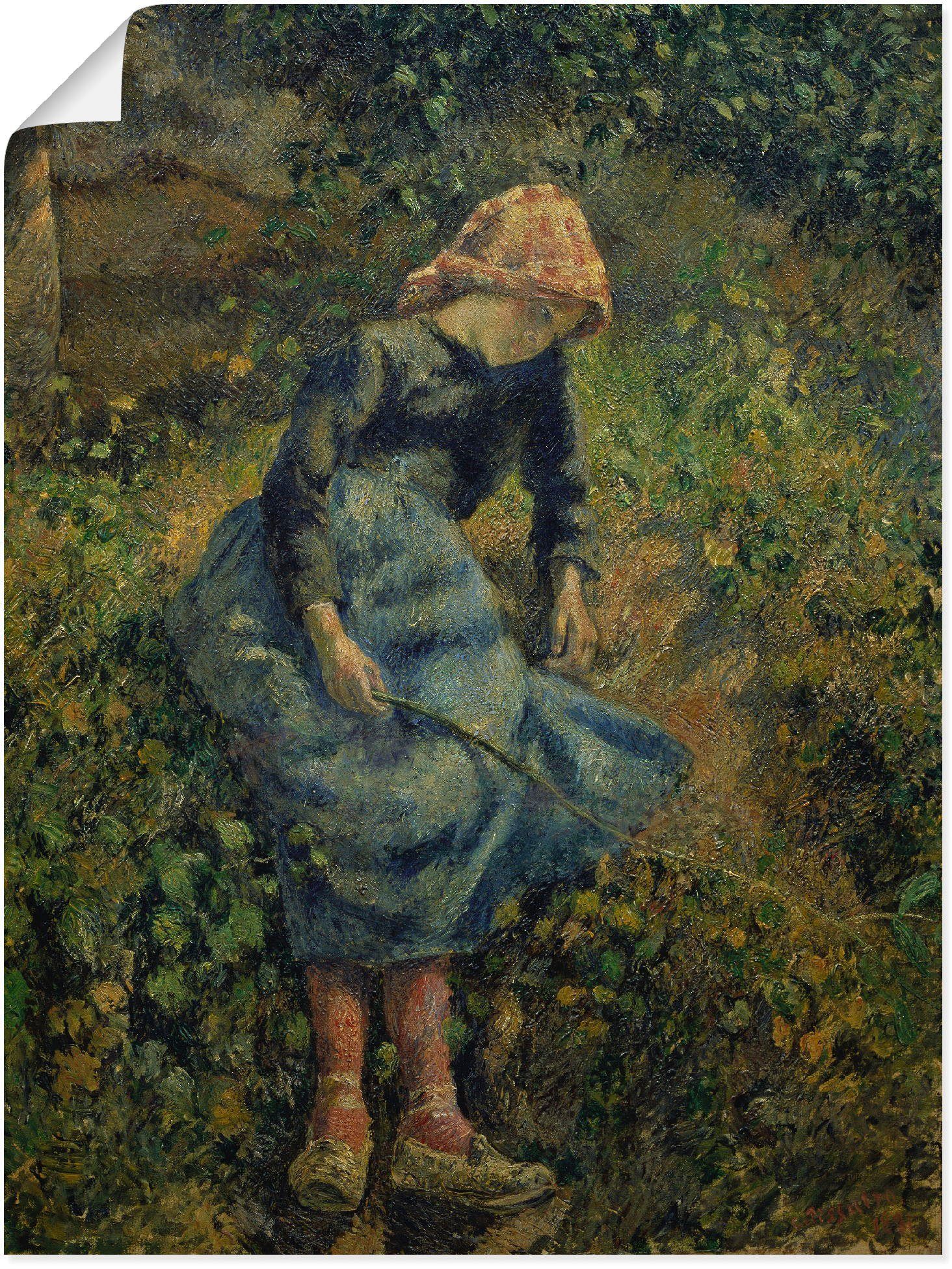 Artland Wandbild Junges Hirtenmädchen St), als Leinwandbild, 1881, in oder (1 Wandaufkleber Stock. mit Größen Kind Poster versch