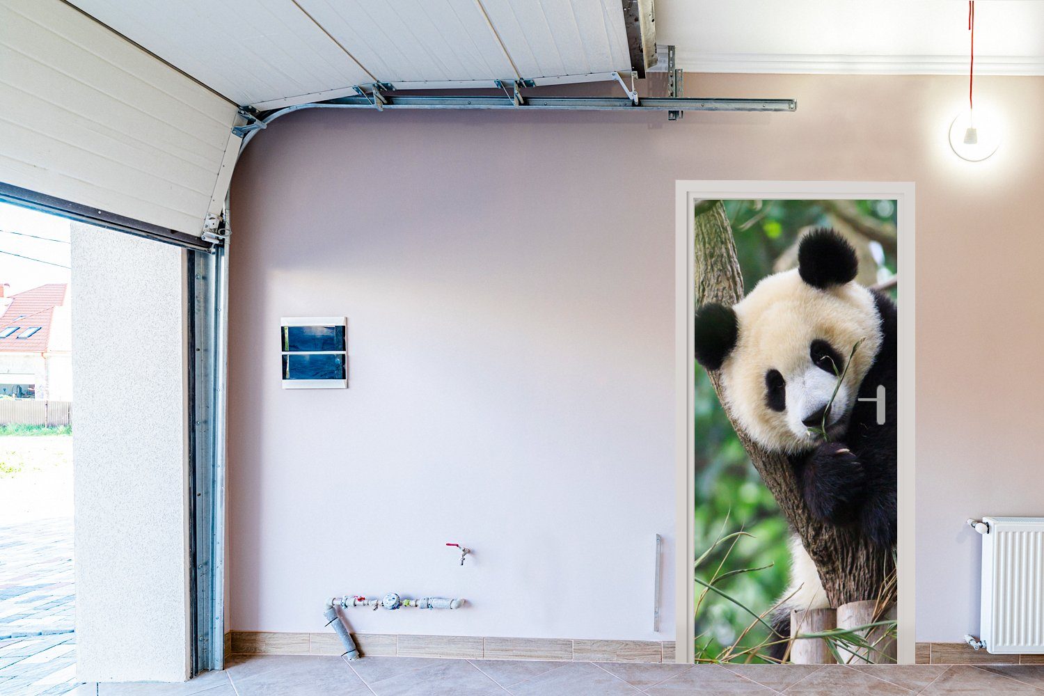 MuchoWow Türtapete Panda - Tiere für bedruckt, Tür, - Dschungel Türaufkleber, Natur, cm 75x205 Fototapete (1 St), - Matt