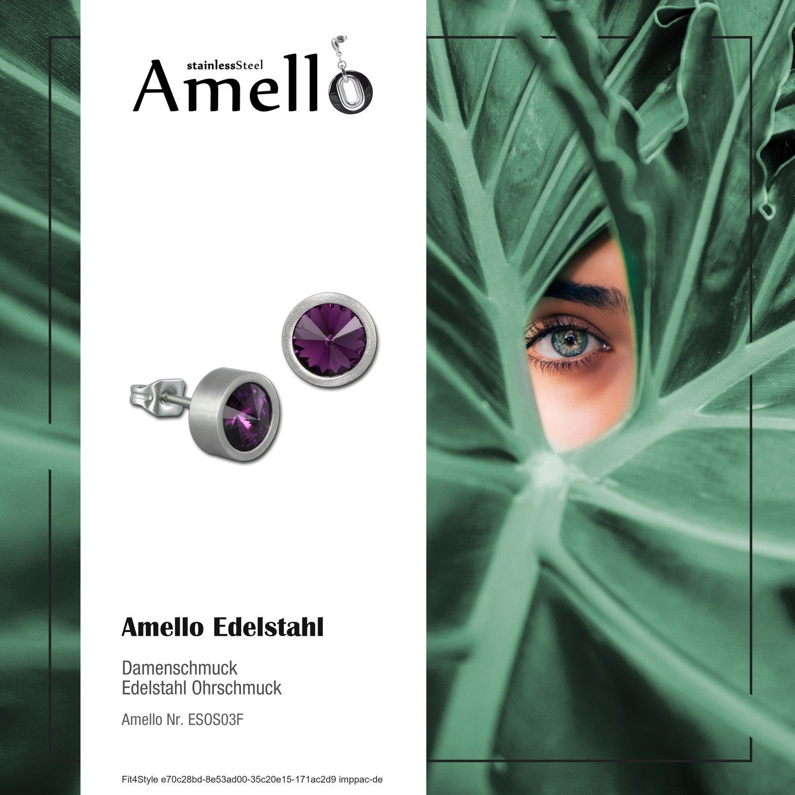 Amello Paar Ohrstecker Amello Ohrringe Edelstahl Ohrstecker rund (Ohrstecke günstig online kaufen