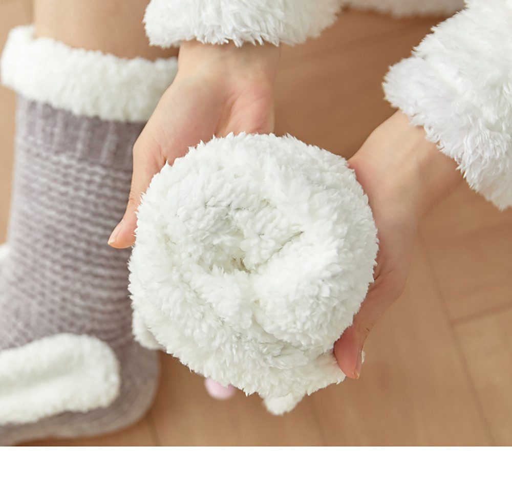 und Warme für Teppichsocken, UG (1-Paar) Schlafsocken, und Bodensocken, Winter geeignet Heimgebrauch Socken, den Herbst Stulpensocken hellgrau dicke L.Ru