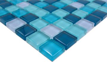 Mosani Mosaikfliesen Glasmosaik Mosaikfliesen blau petrol