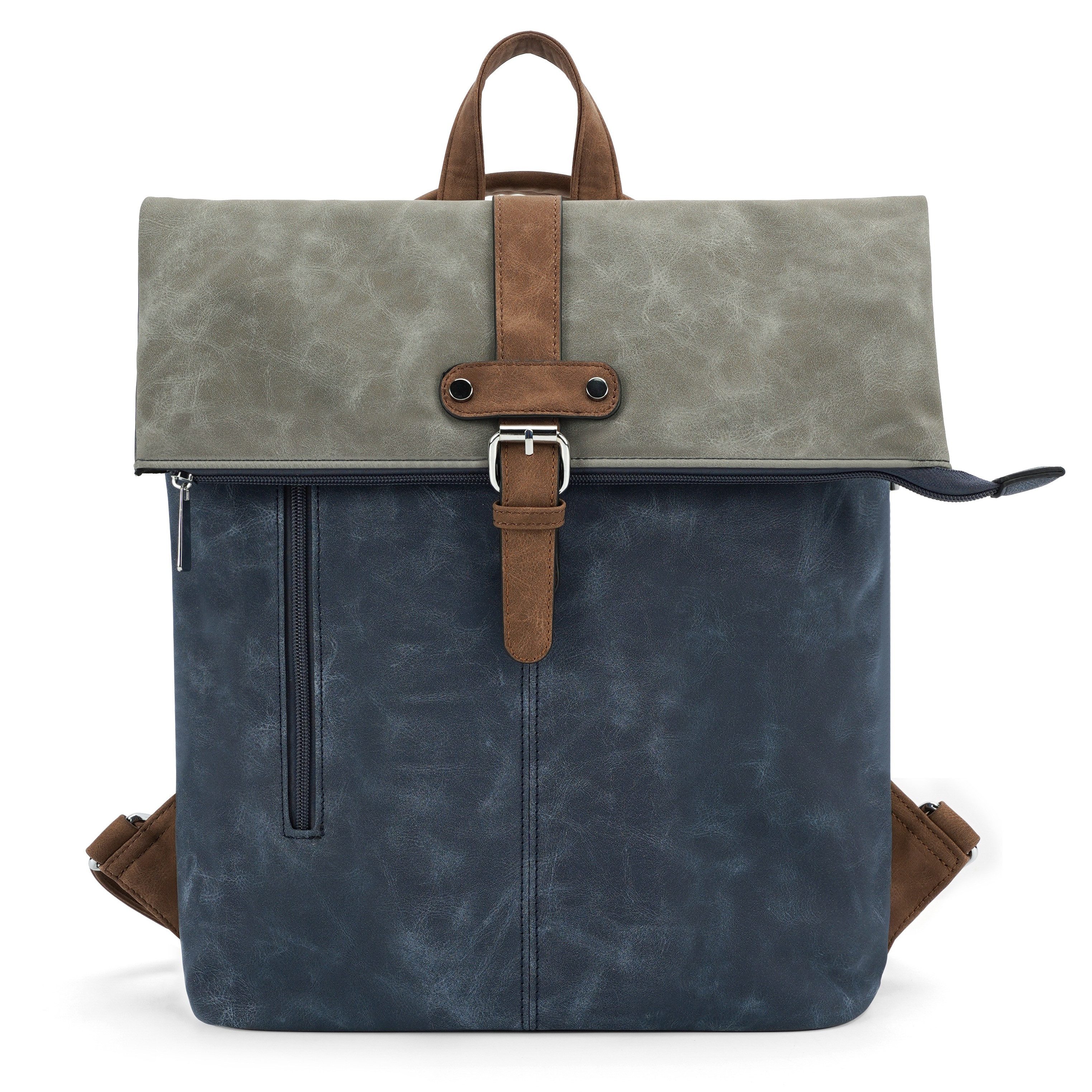 MIRROSI Rucksack Unisex auch als Crossbody Bag 2 in 1, Elegant (35x(41+10)x12cm), aus hochwertigem Kunstleder, Tagesrucksack, Daypack