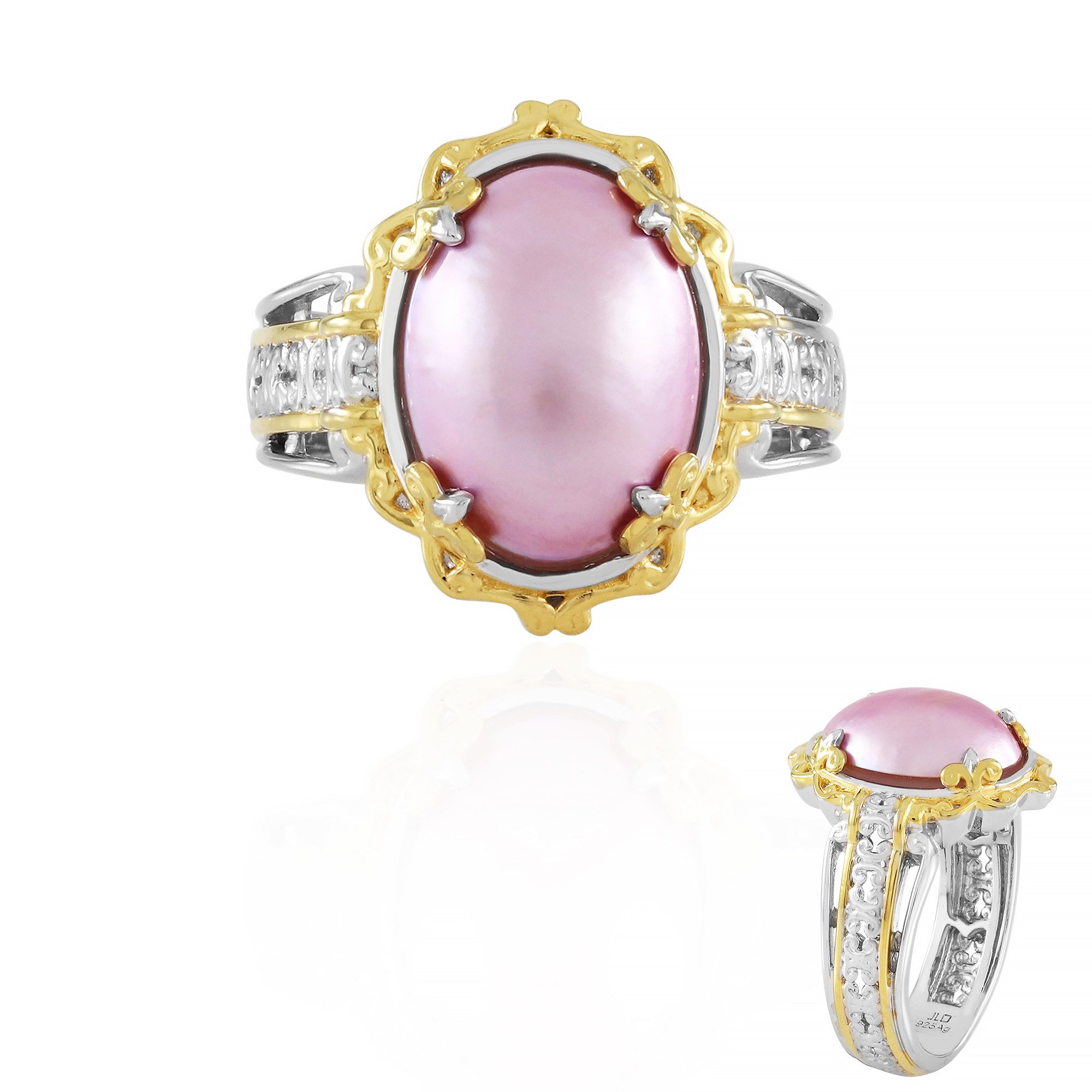 Cavill Perlenring Ring aus Sterlingsilber mit rosa Mabe-Perle (1-tlg)