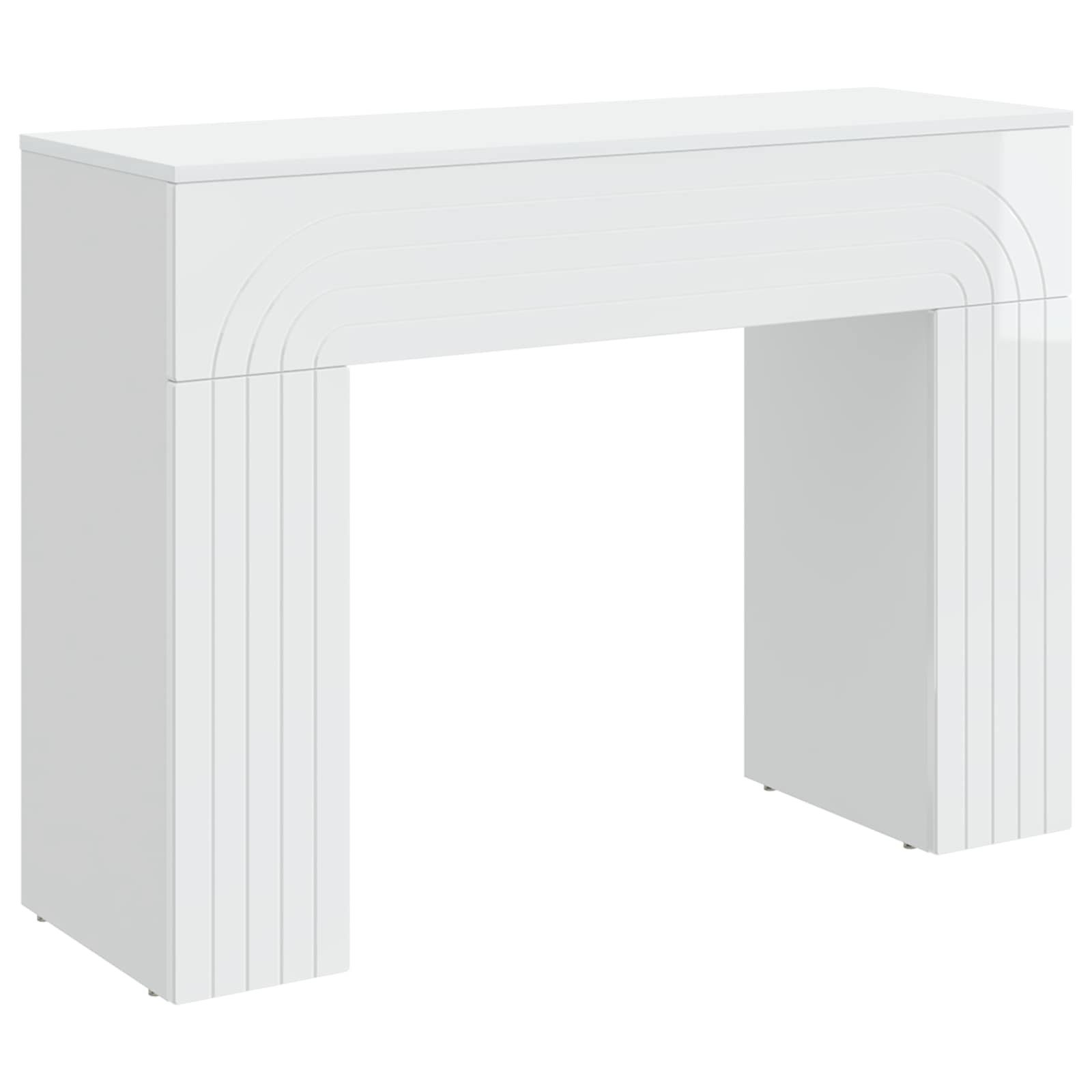 vidaXL Konsolentisch 102 x 35 x 75 cm Konsolentisch Hochglanz Weiß Rechteckig Holzwerkstoff