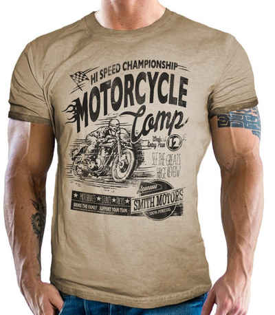 GASOLINE BANDIT® T-Shirt für Biker im Vintage Washed Look: Motorcycle Competition