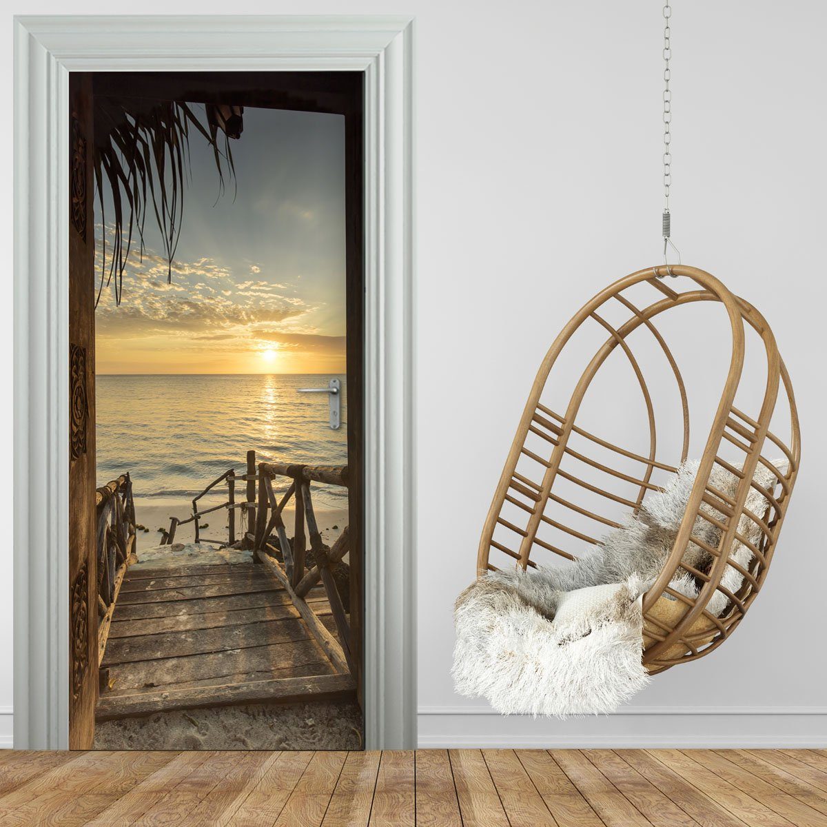 Stickerprofis Türtapete TREPPE ZUM STRAND, Premiumklasse, günstig online kaufen
