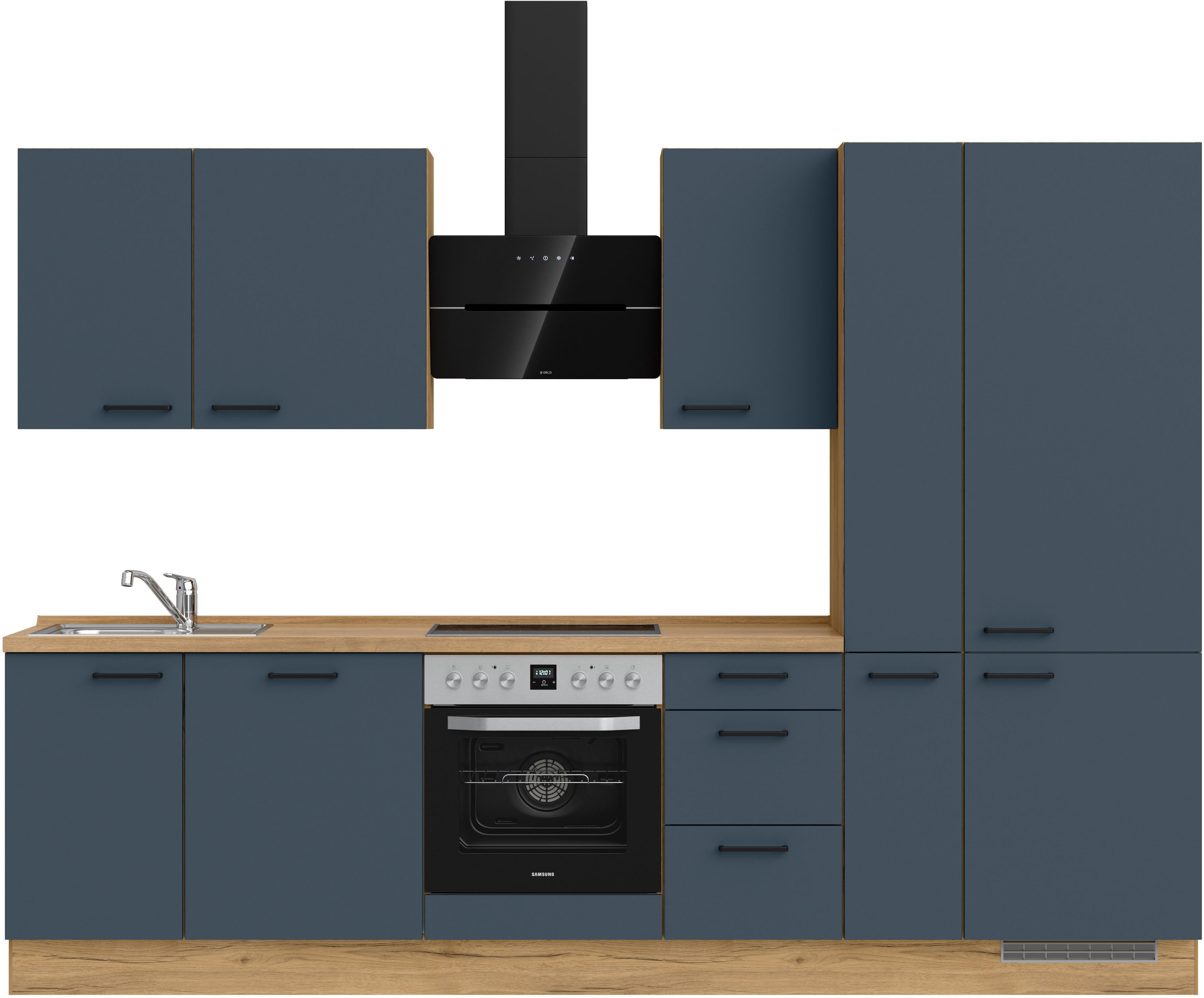 nobilia® Küchenzeile "Easytouch II", NEU: individuell anpassbar mit gratis Profi-Beratung, vormontiert, Breite 300 cm, Ausrichtung wählbar, wahlw. mit E-Geräten