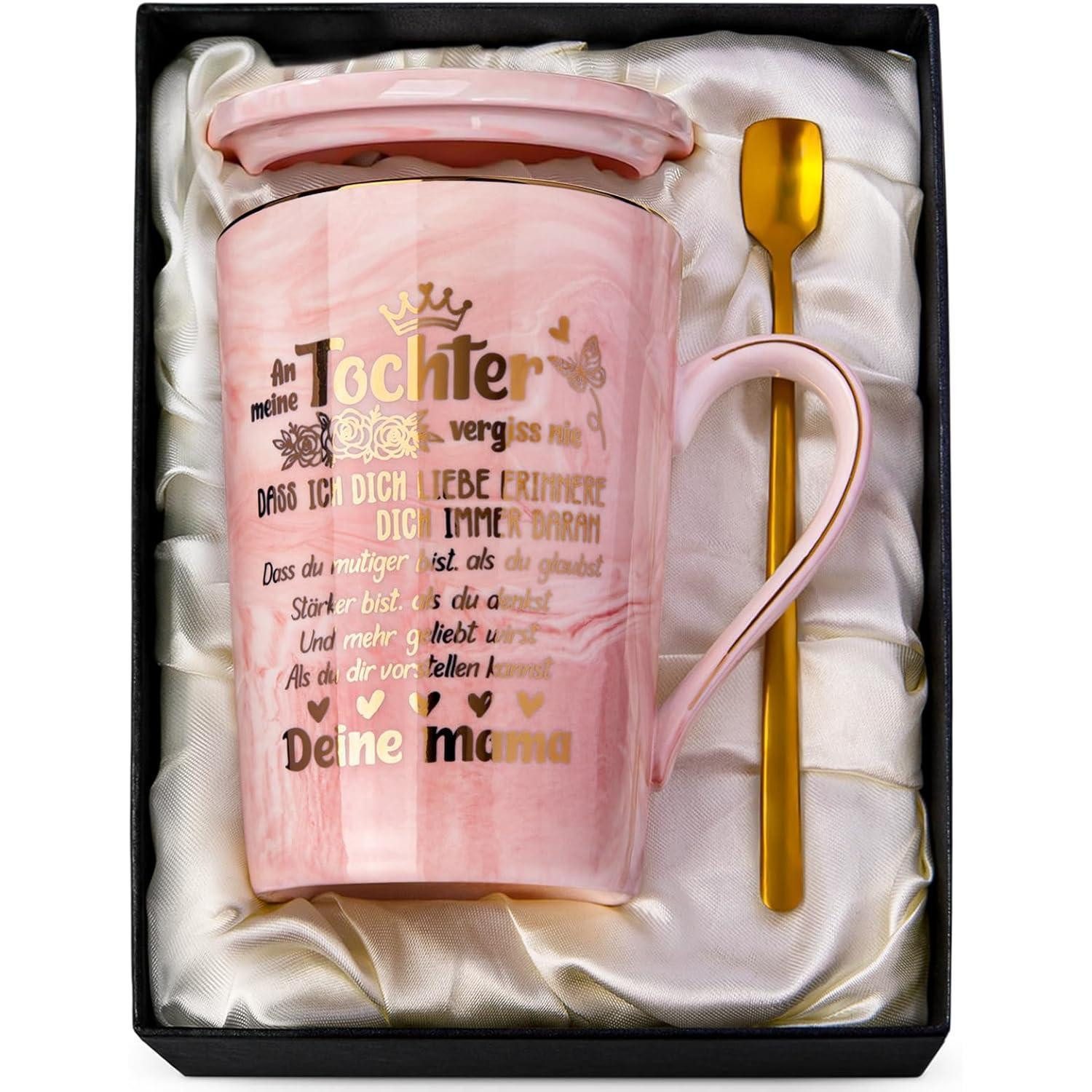 LuxusKollektion Tasse Tasse 400ml Tochter Gold Druckgrafik Rosa - Tochter Geschenk