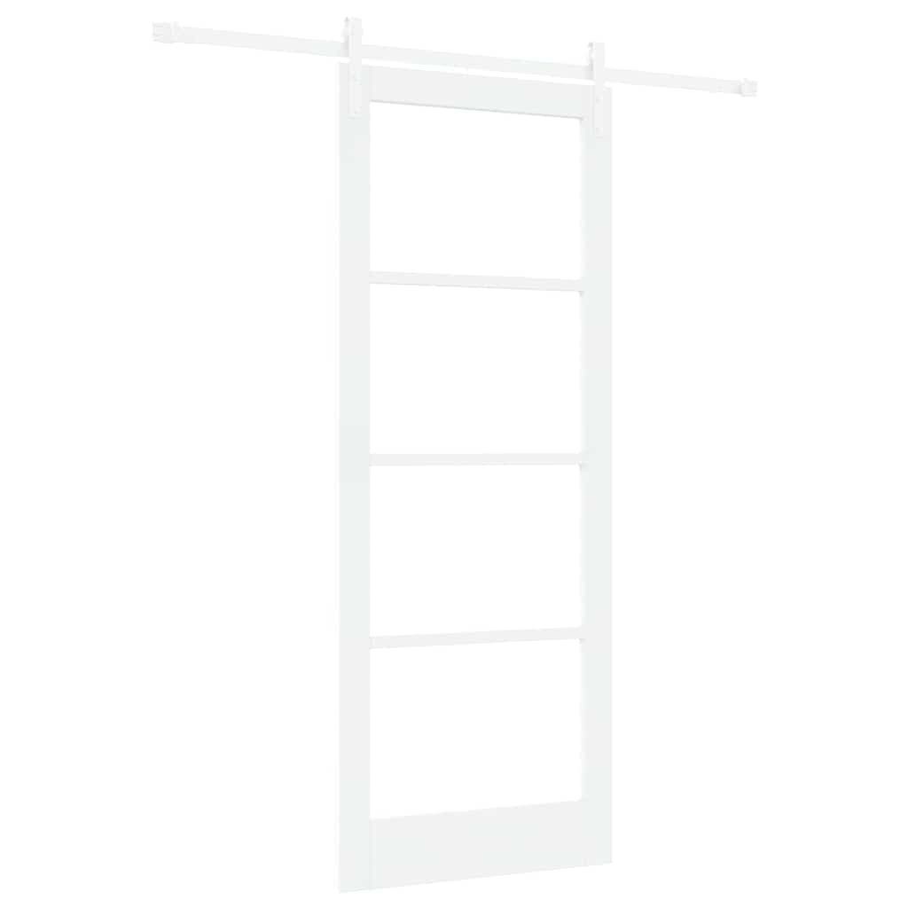 vidaXL Haustür Schiebetür ORKDAL Weiß 83 x 211 cm Massivholz Kiefer und Glas (1-St)
