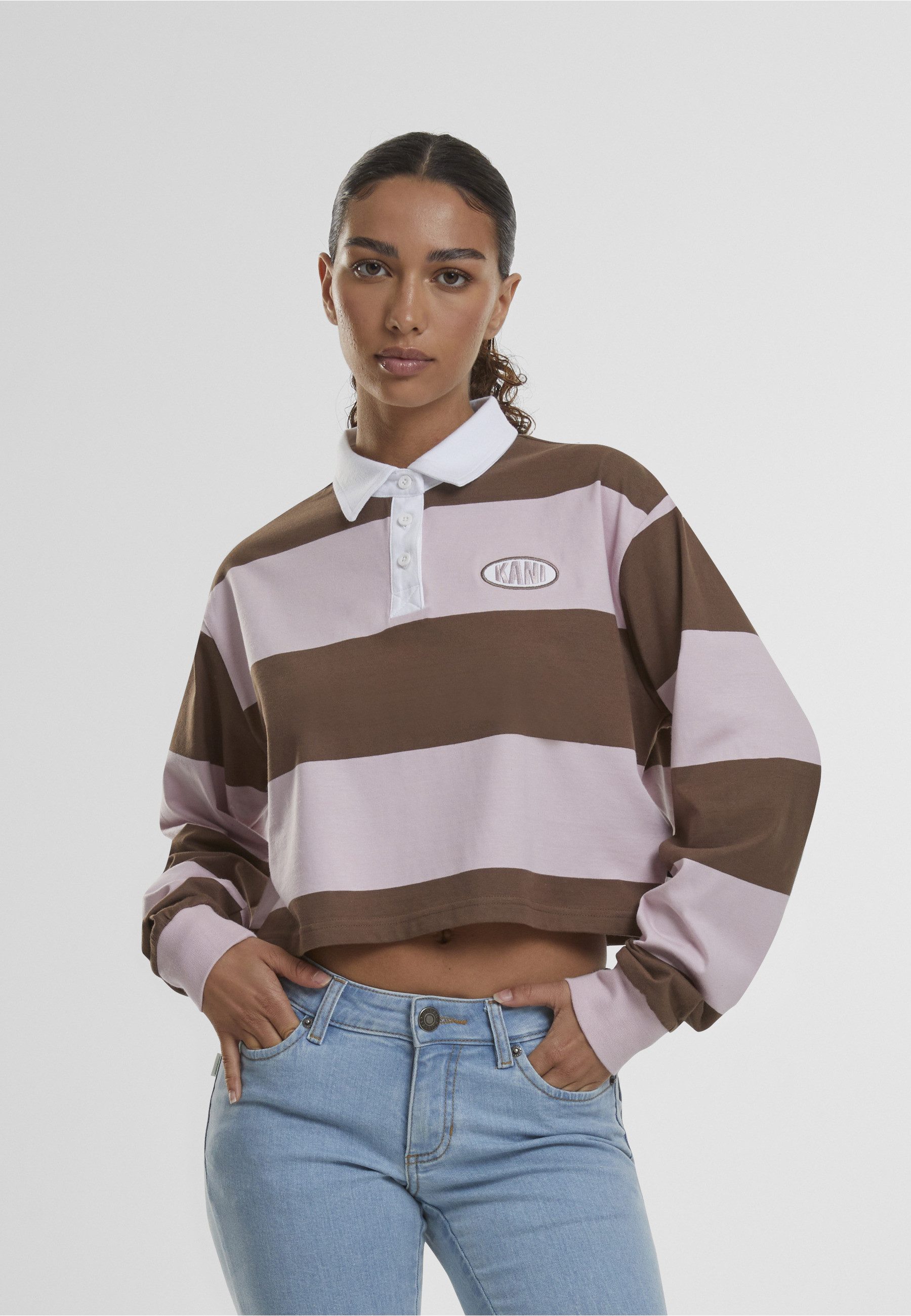 Karl Kani Longsleeve Karl Kani Karl Kani Woven Signature Crop Striped Rugby LS (1-tlg)