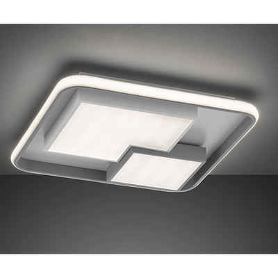 WOFI LED Deckenleuchte, LED-Leuchtmittel fest verbaut, Warmweiß, Deckenleuchte dimmbar über Schalter weiß grau LED Deckenlampe